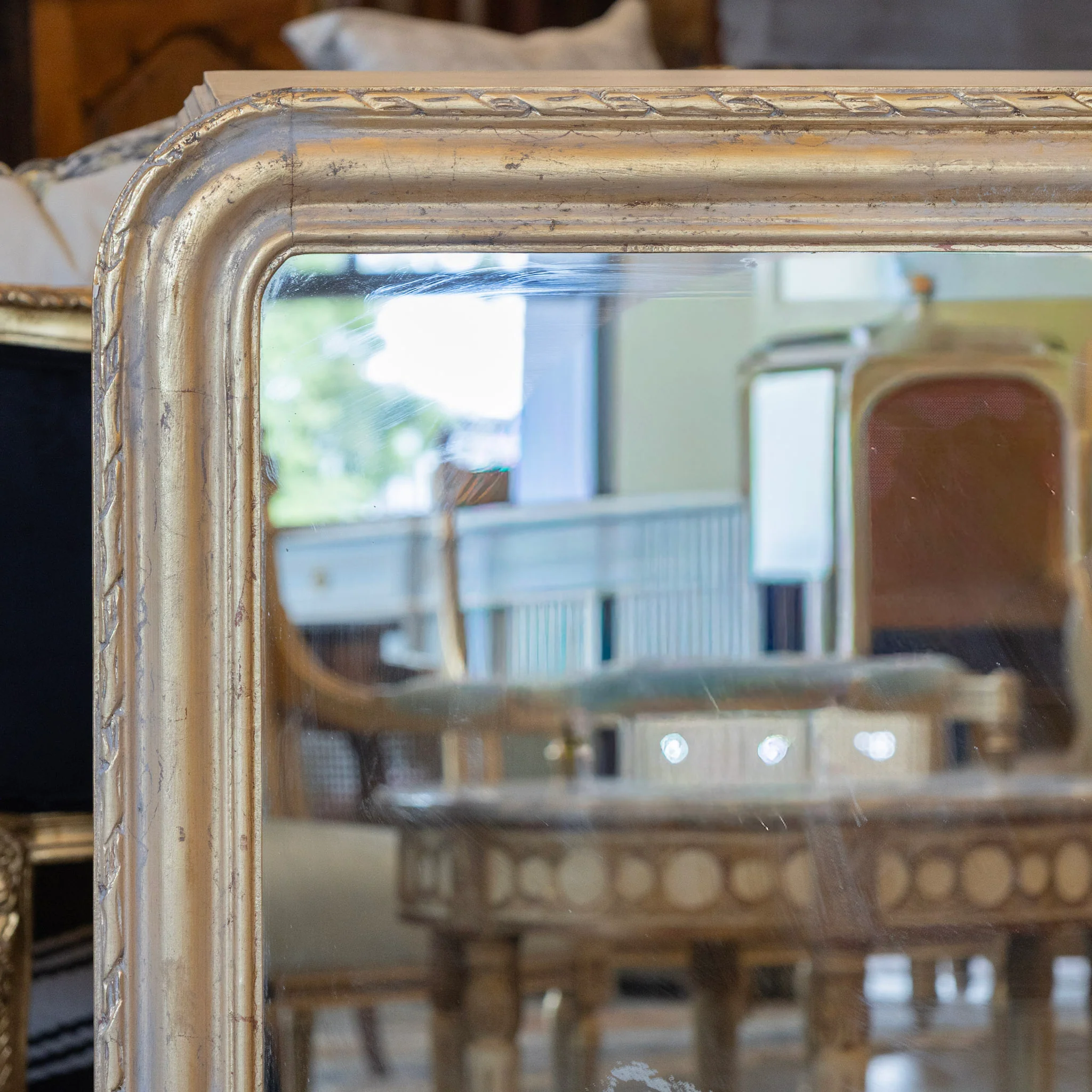 French Gold Louis Philippe Mirror — Rope Trim - Image 2