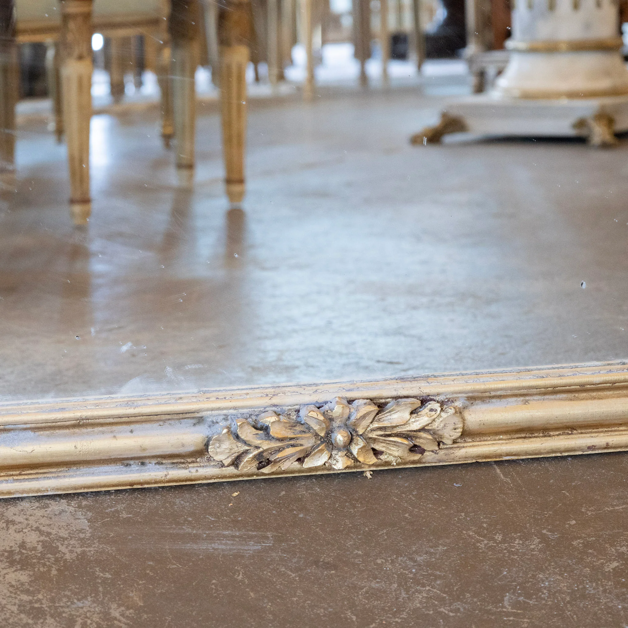 French Gold Ornate Mirror — Leaf & Scroll Carvings - Image 4