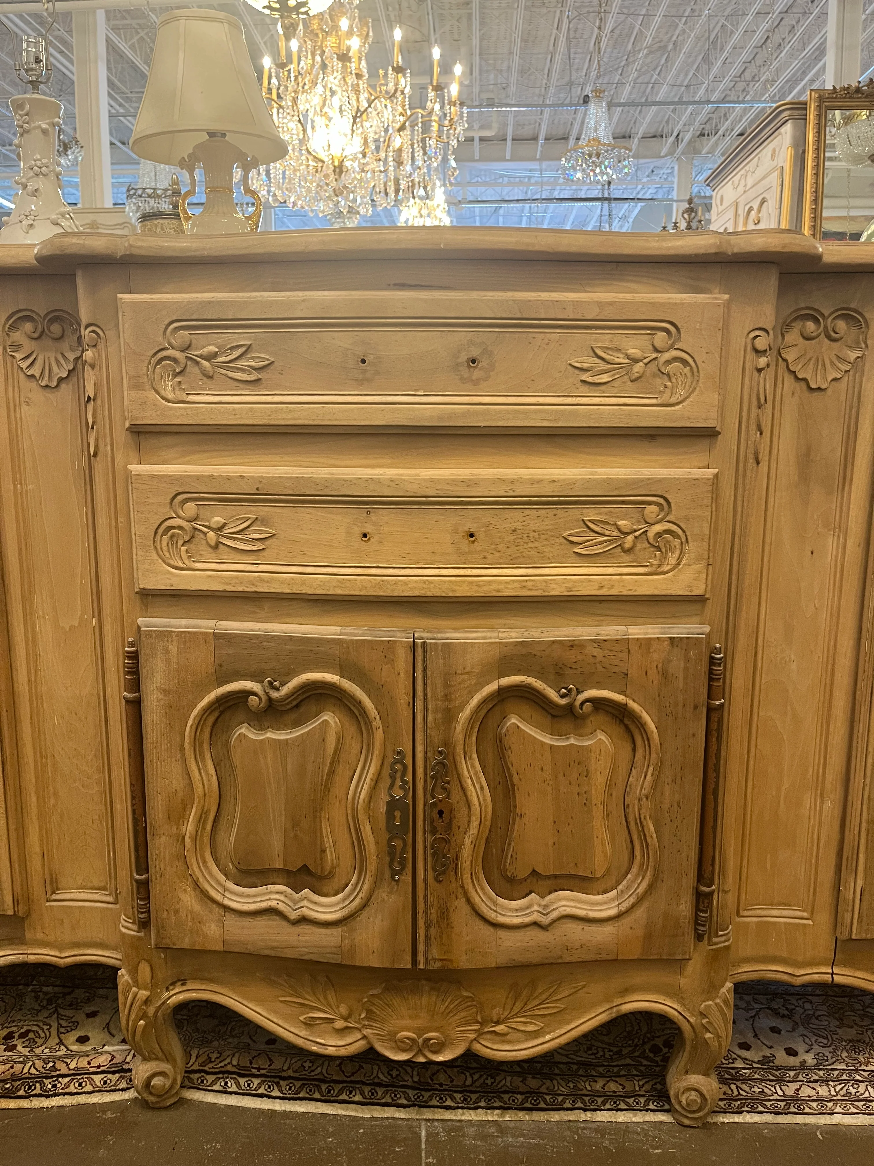 French Louis XV Solid Oak Sideboard - Image 3