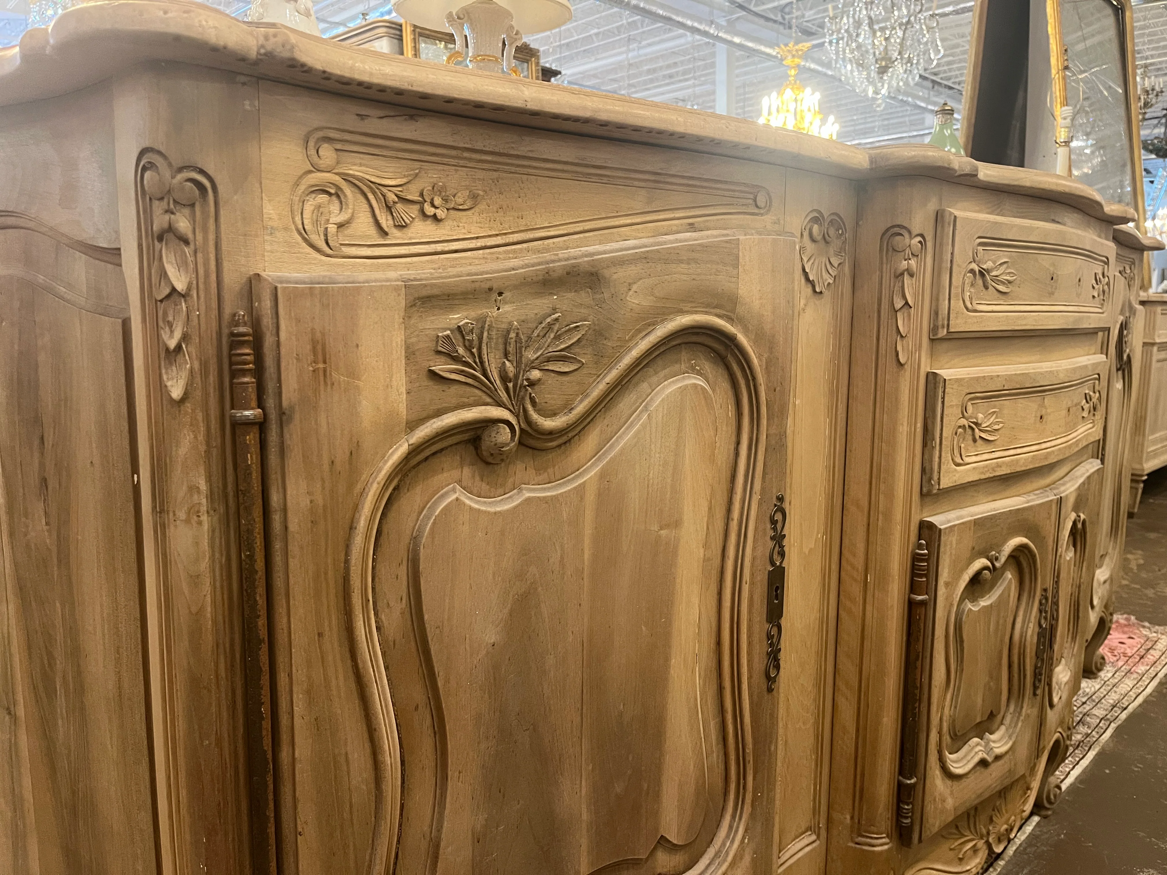 French Louis XV Solid Oak Sideboard - Image 5