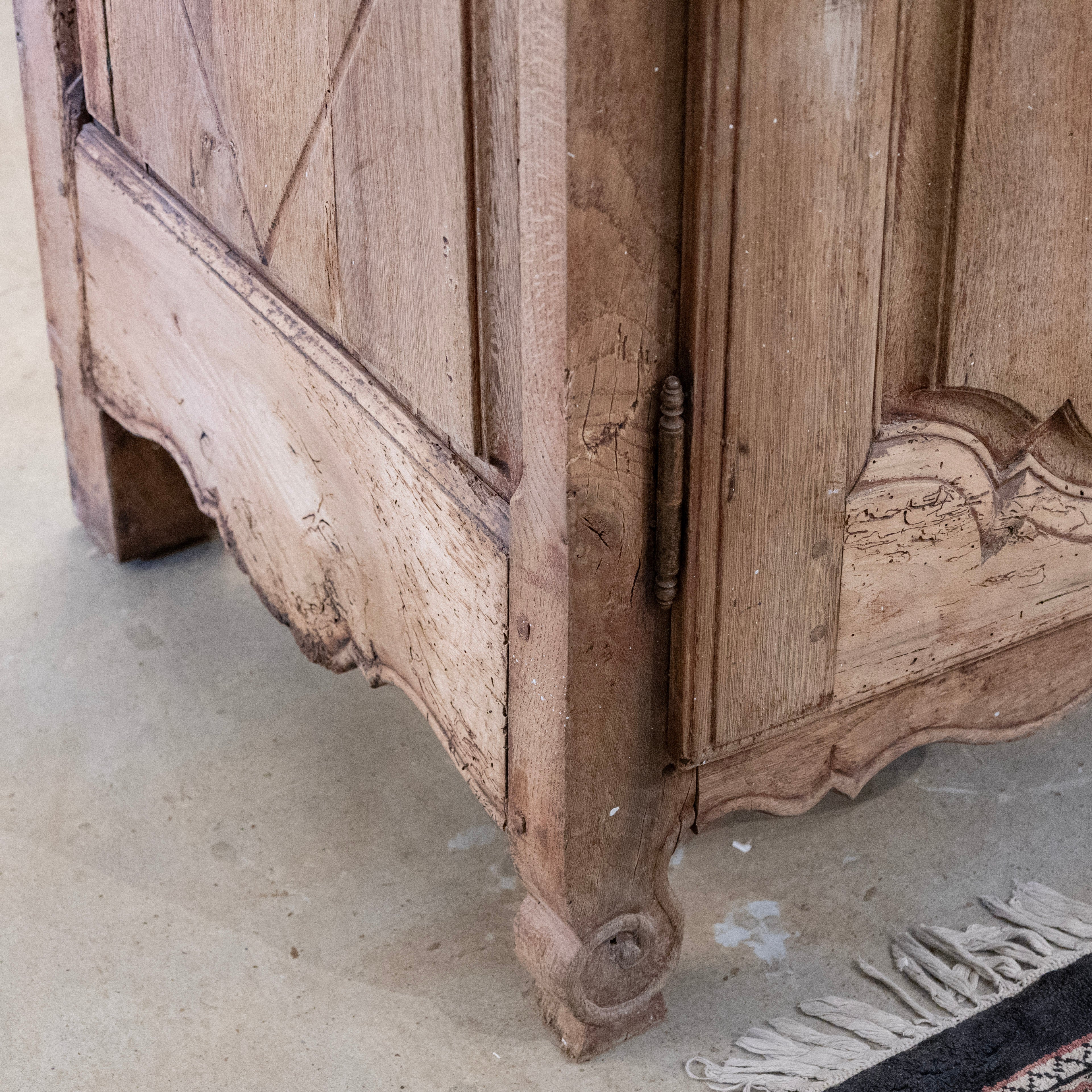 French Provincial Light Wood Sideboard – Carved Doors & Scalloped Apron - Image 10