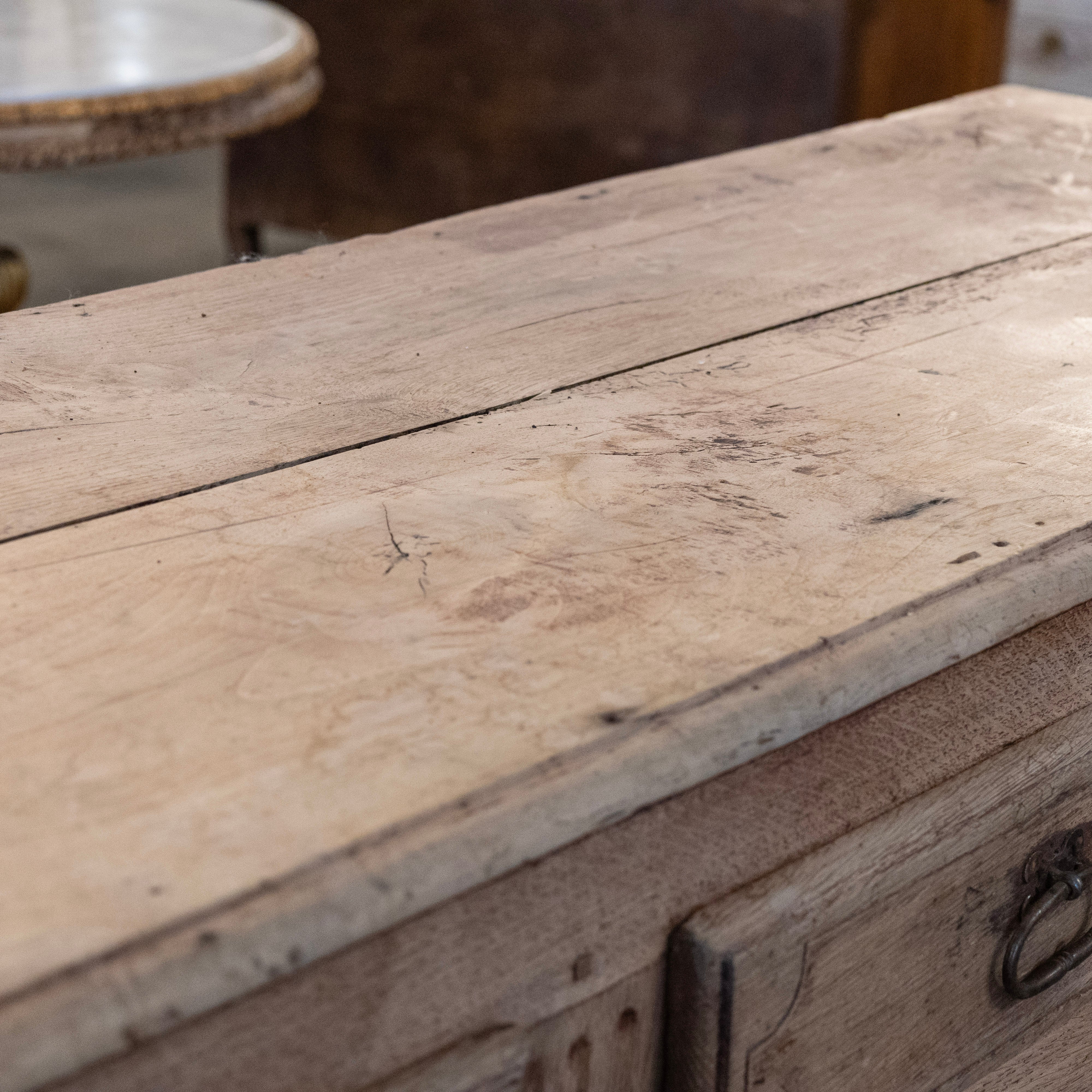 French Provincial Light Wood Sideboard – Carved Doors & Scalloped Apron - Image 7