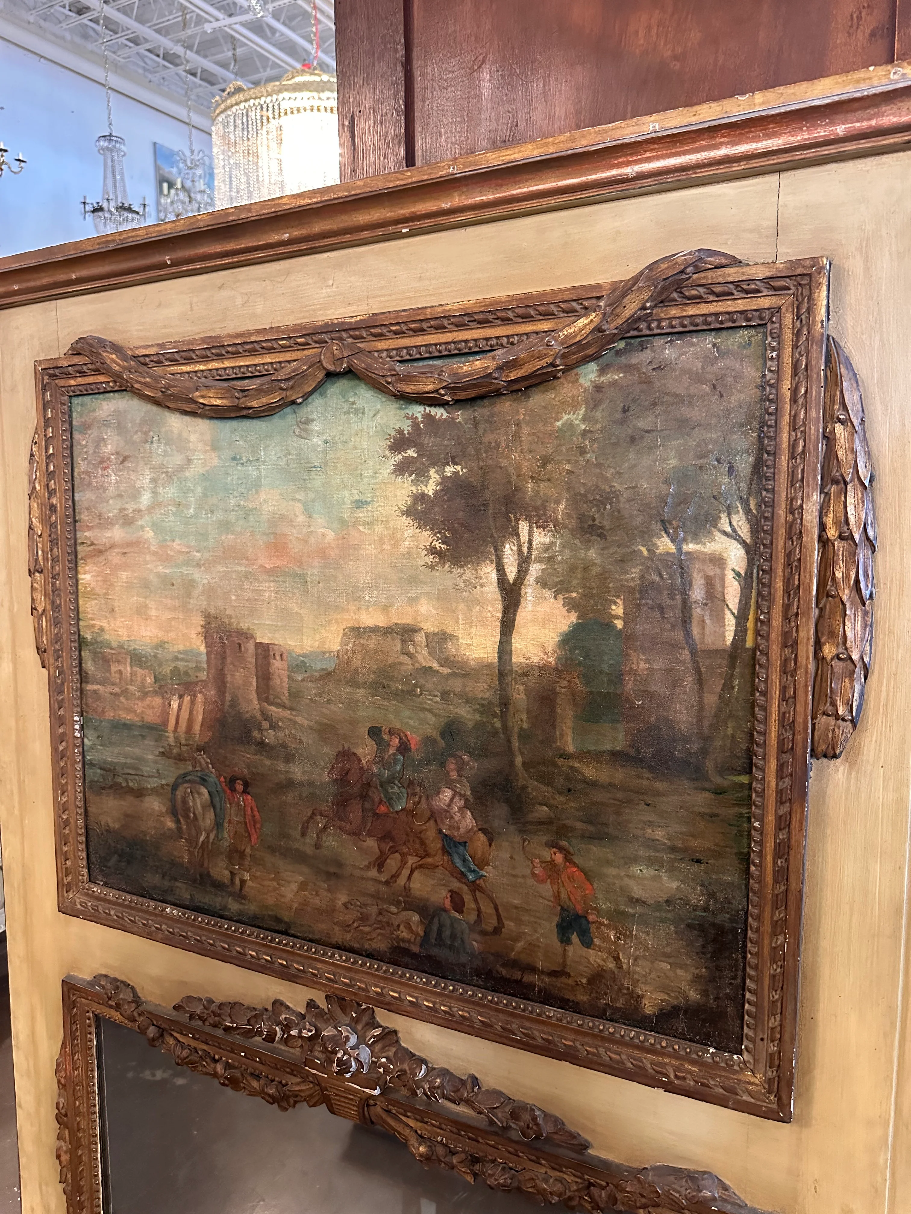 French Trumeau Mirror with Swag - Image 3