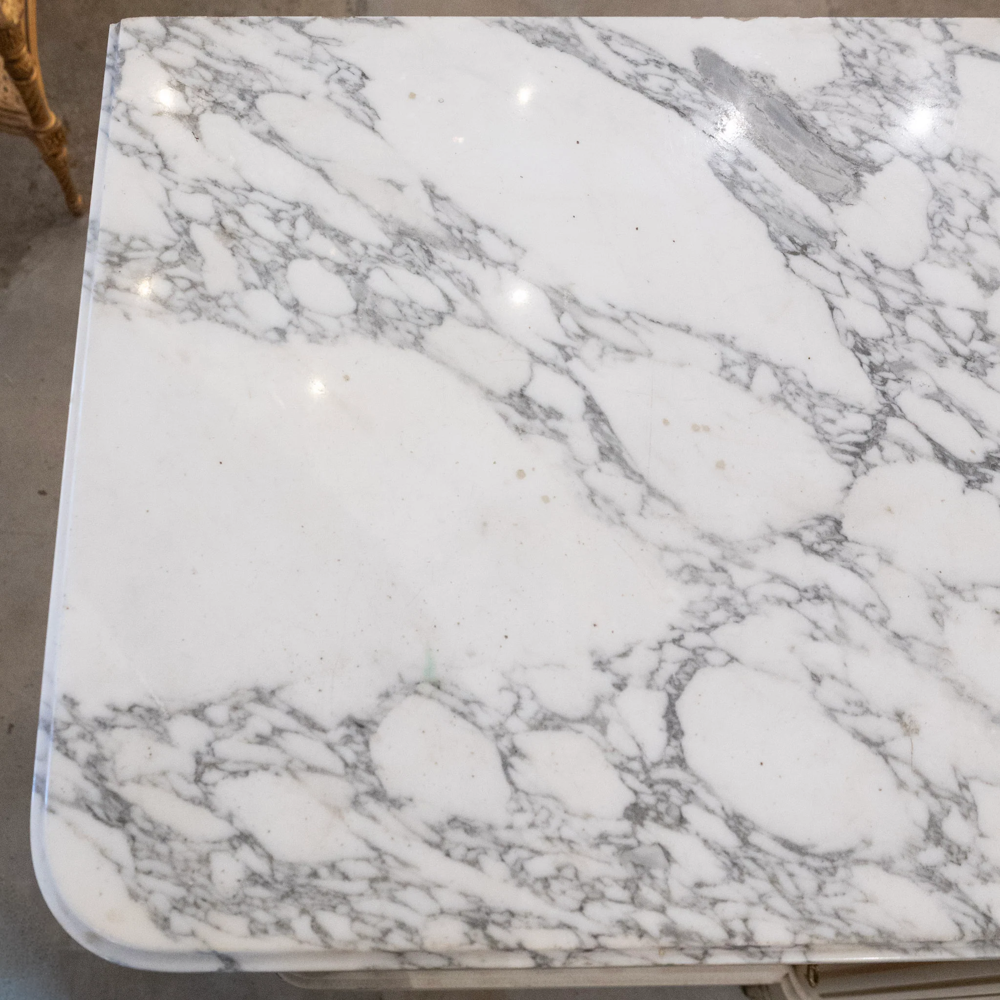 French White Hand-Painted Sideboard – Crackle Finish & Original Marble Top - Image 12