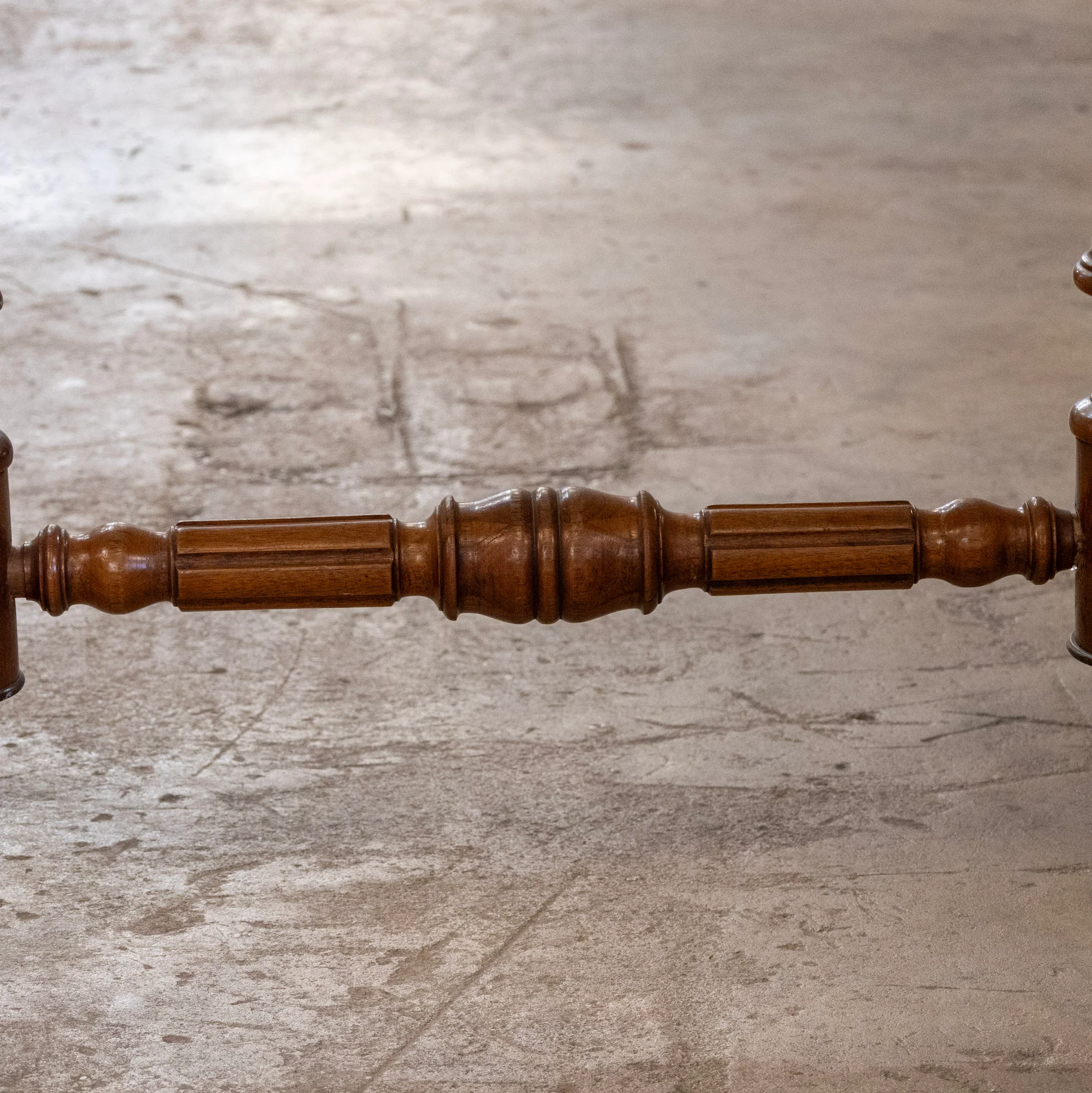 French Wood Desk – Burl Wood Top & Carved Lion Legs on Casters - Image 9