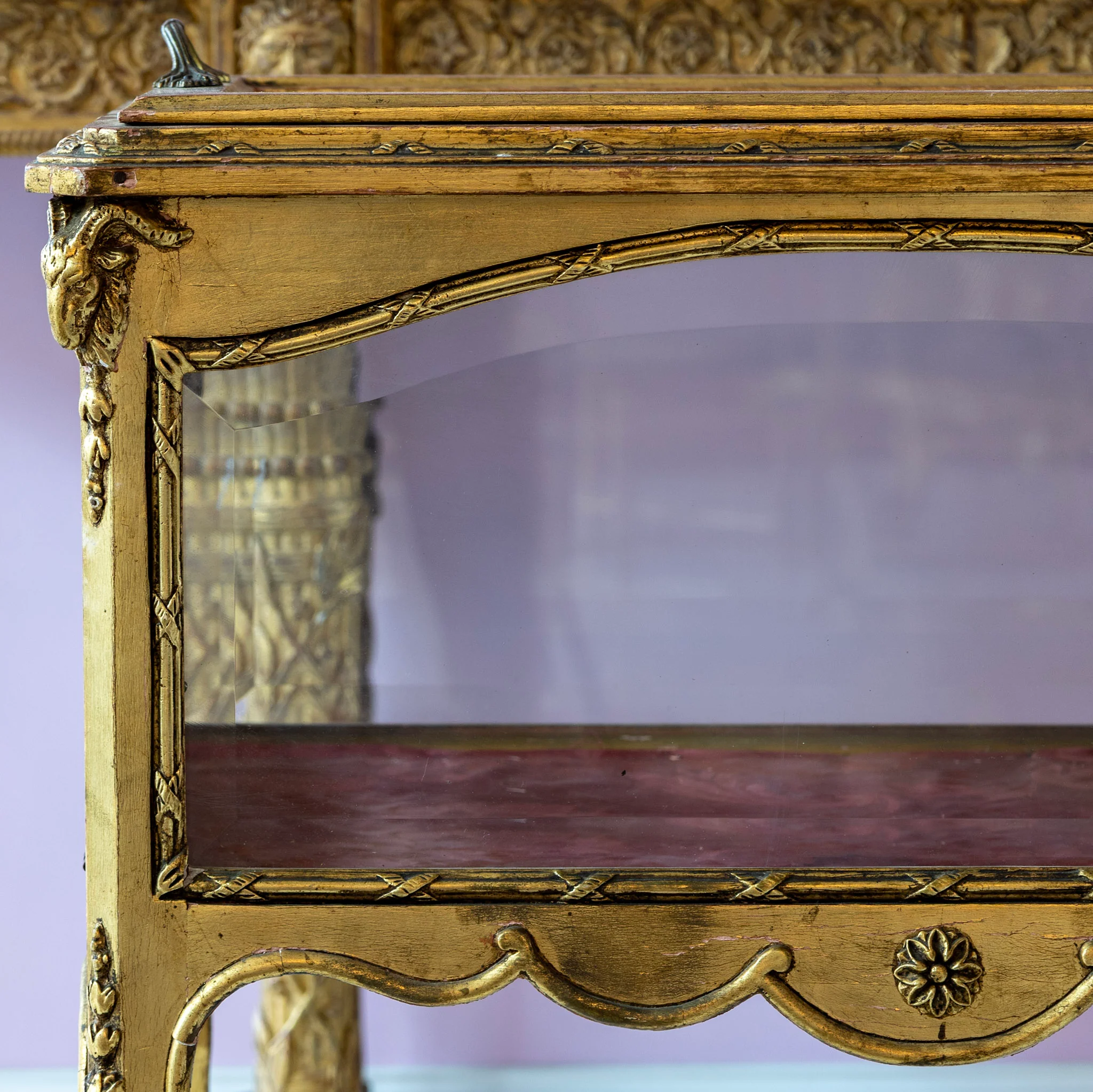 Gilded Jewelry Vitrine – Original Pink Interior - Image 3