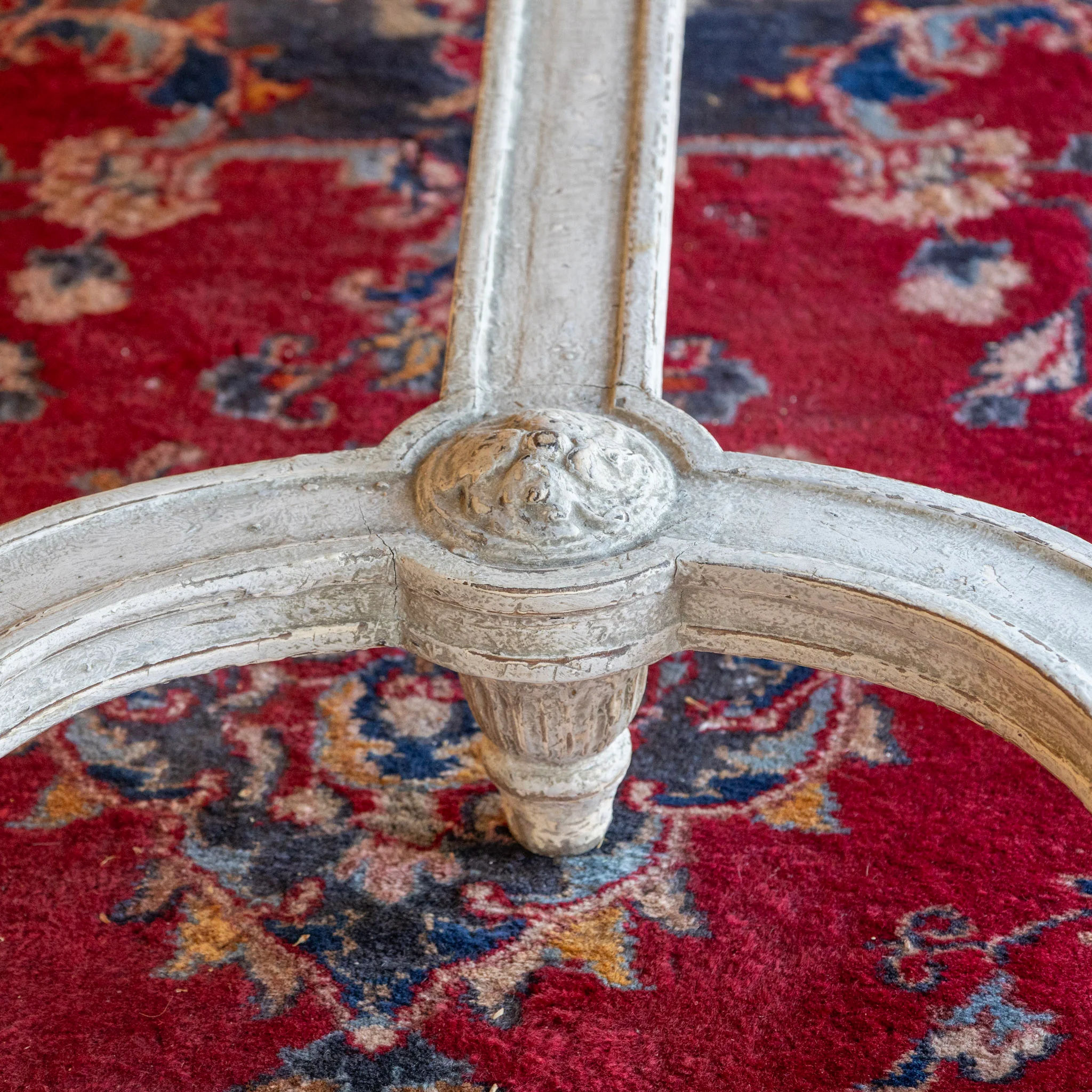 Grand European Neoclassical Hand-Carved Dining Table – Grey & White Faux Marble Finish - Image 14