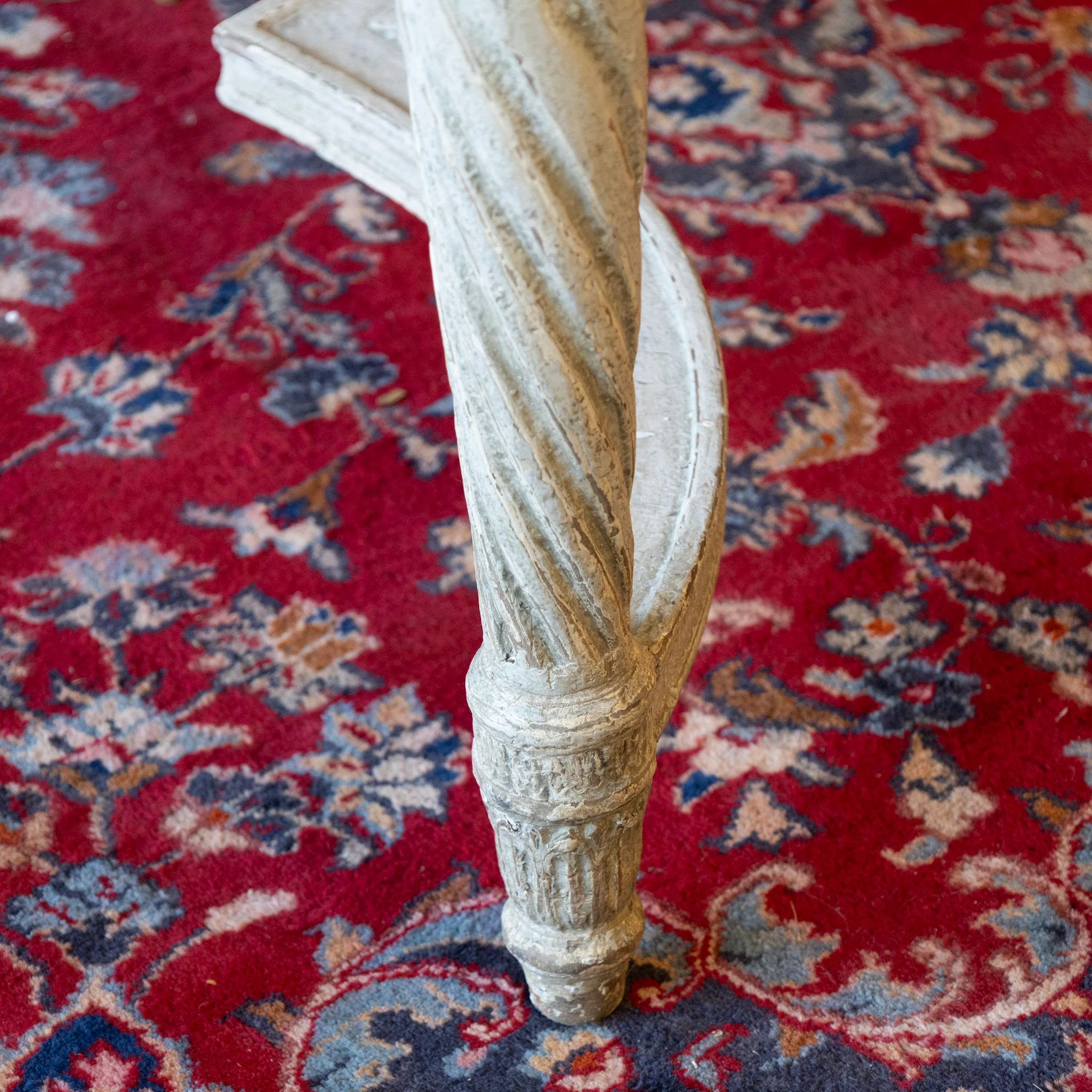 Grand European Neoclassical Hand-Carved Dining Table – Grey & White Faux Marble Finish - Image 15