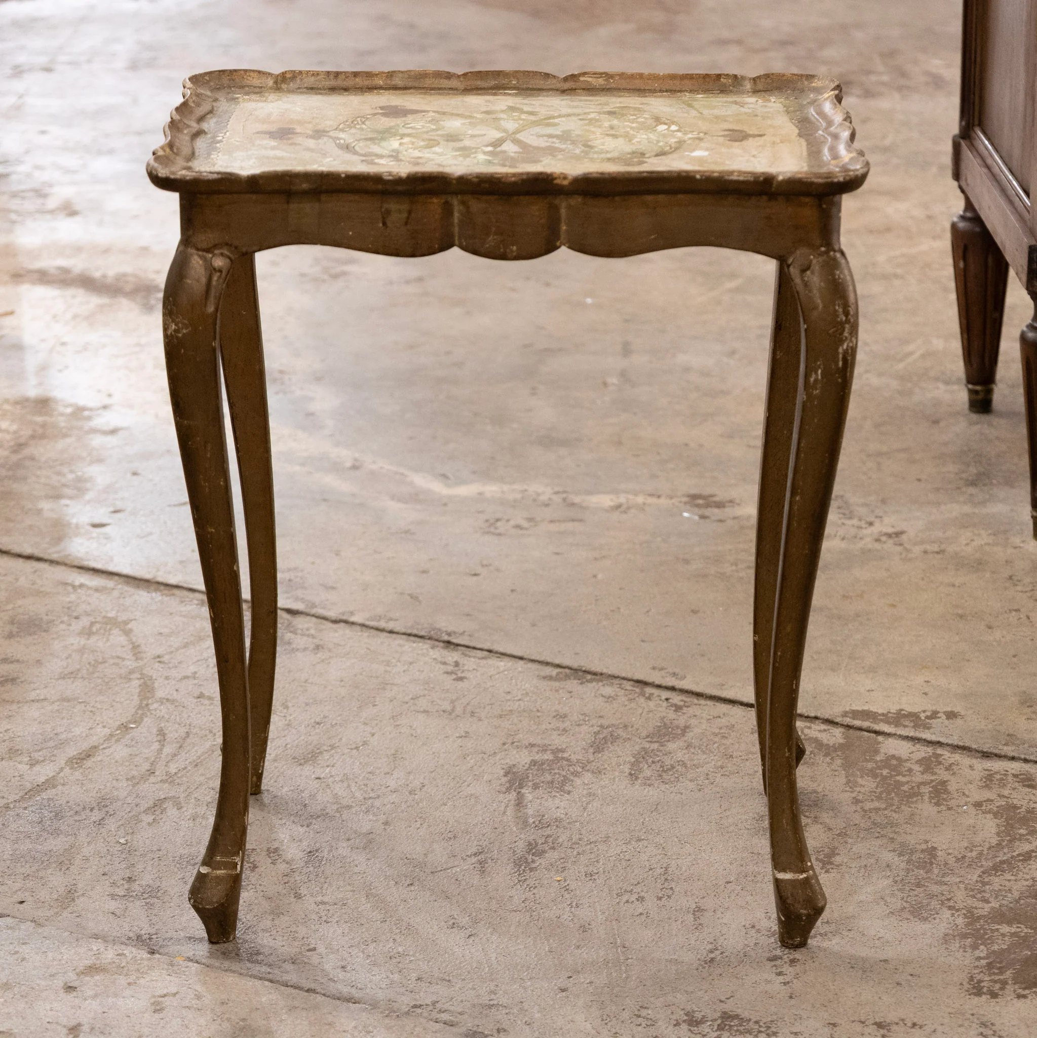 Hand-Painted Italian Nesting Tables – Scalloped Edges & Floral Detailing - Image 8