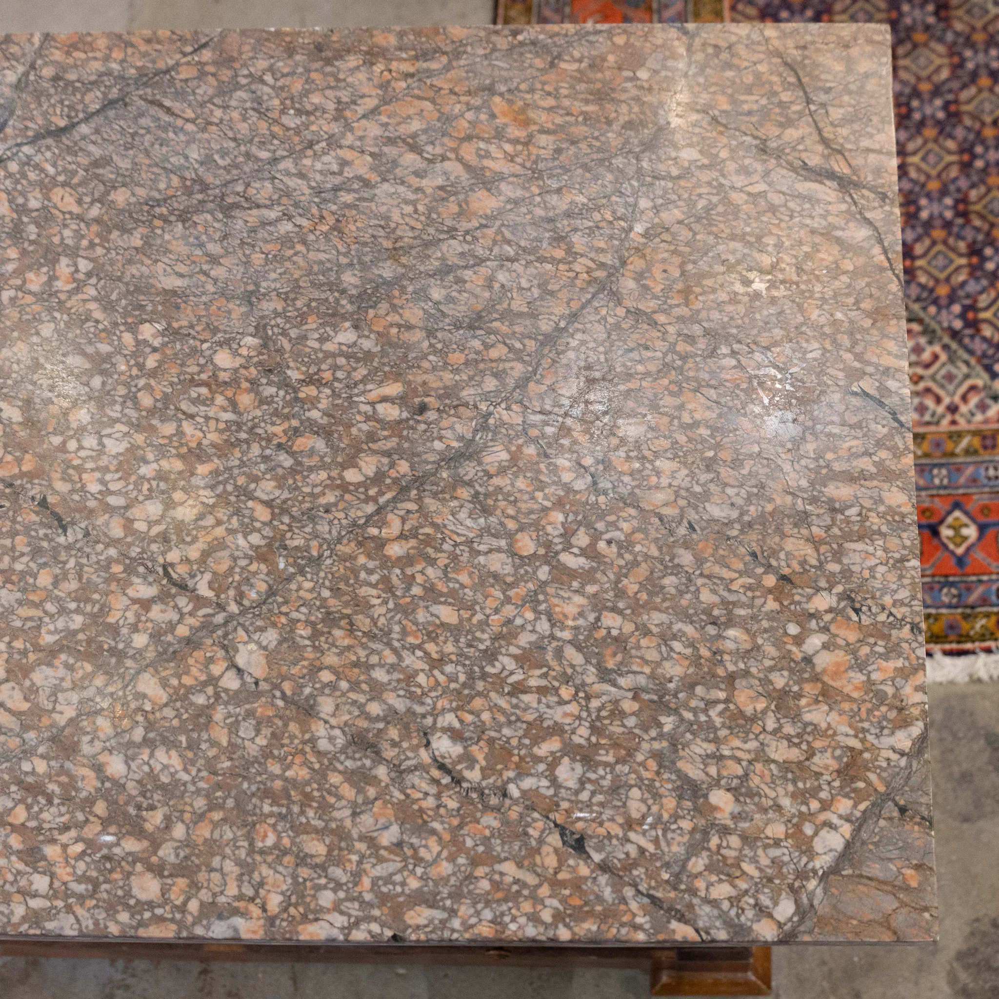 Louis Philippe Burl Wood Chest – Rounded Feet & Breccia Marble Top - Image 8