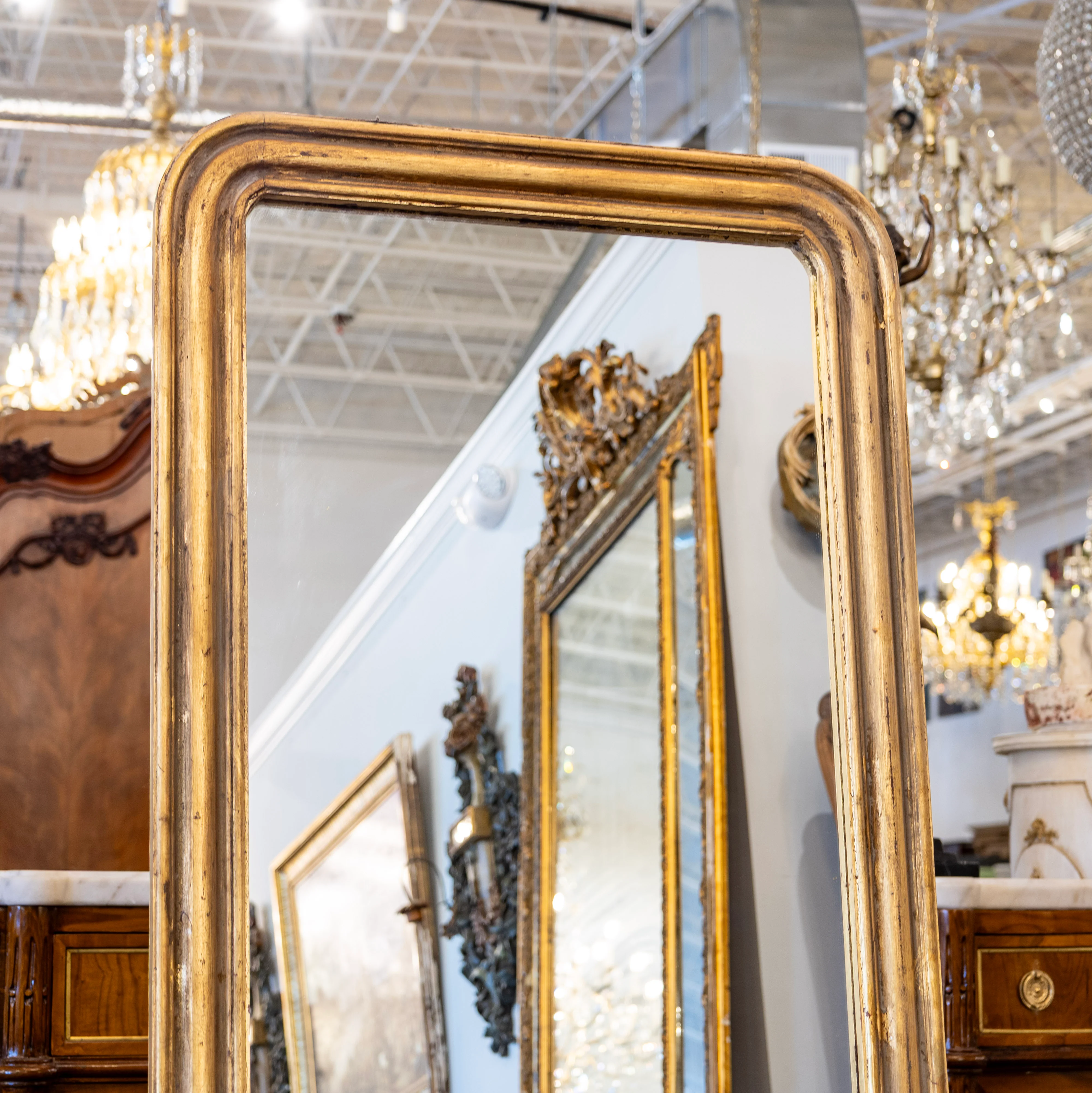 Louis Philippe Floor Length Mirror – Gold Finish - Image 2