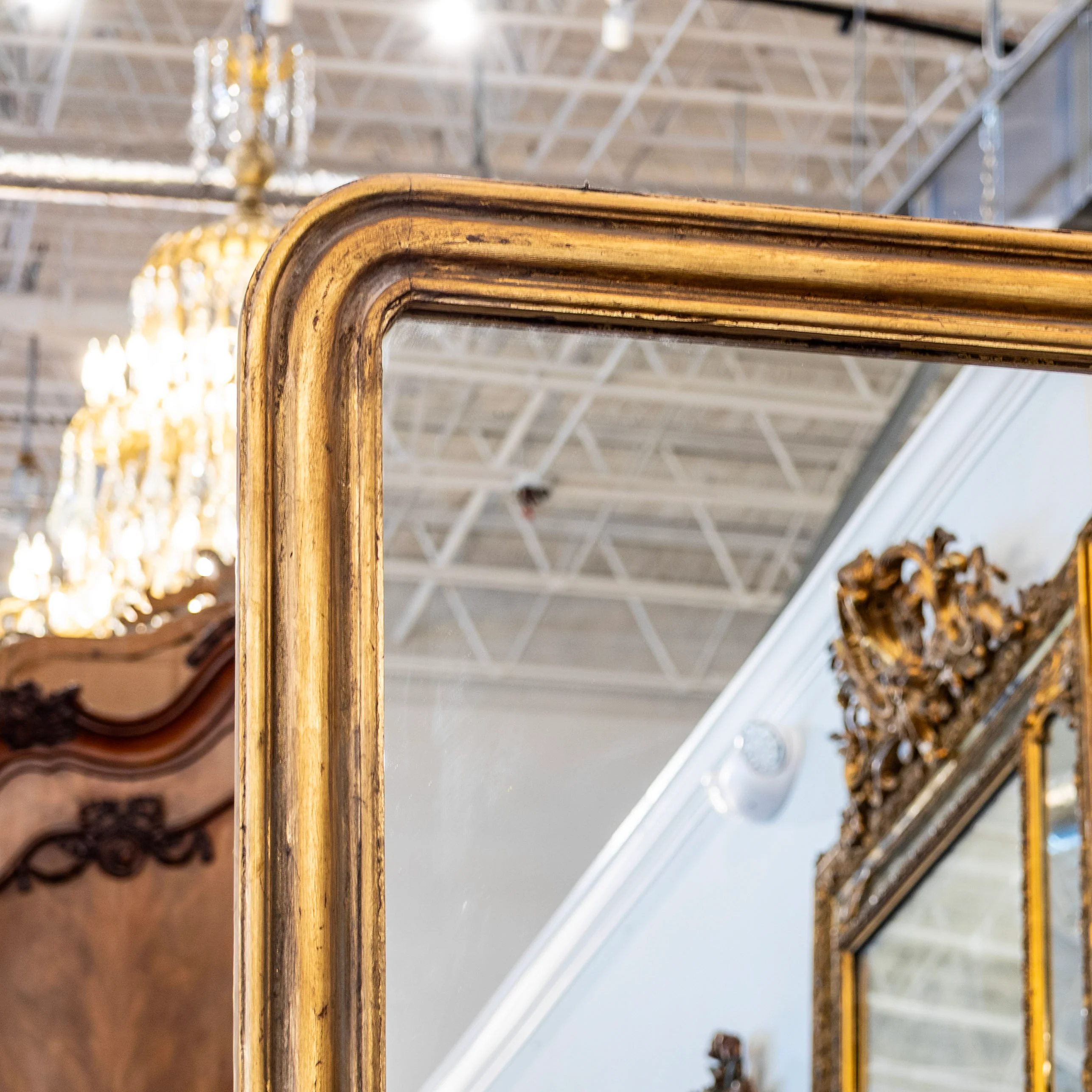 Louis Philippe Floor Length Mirror – Gold Finish - Image 3