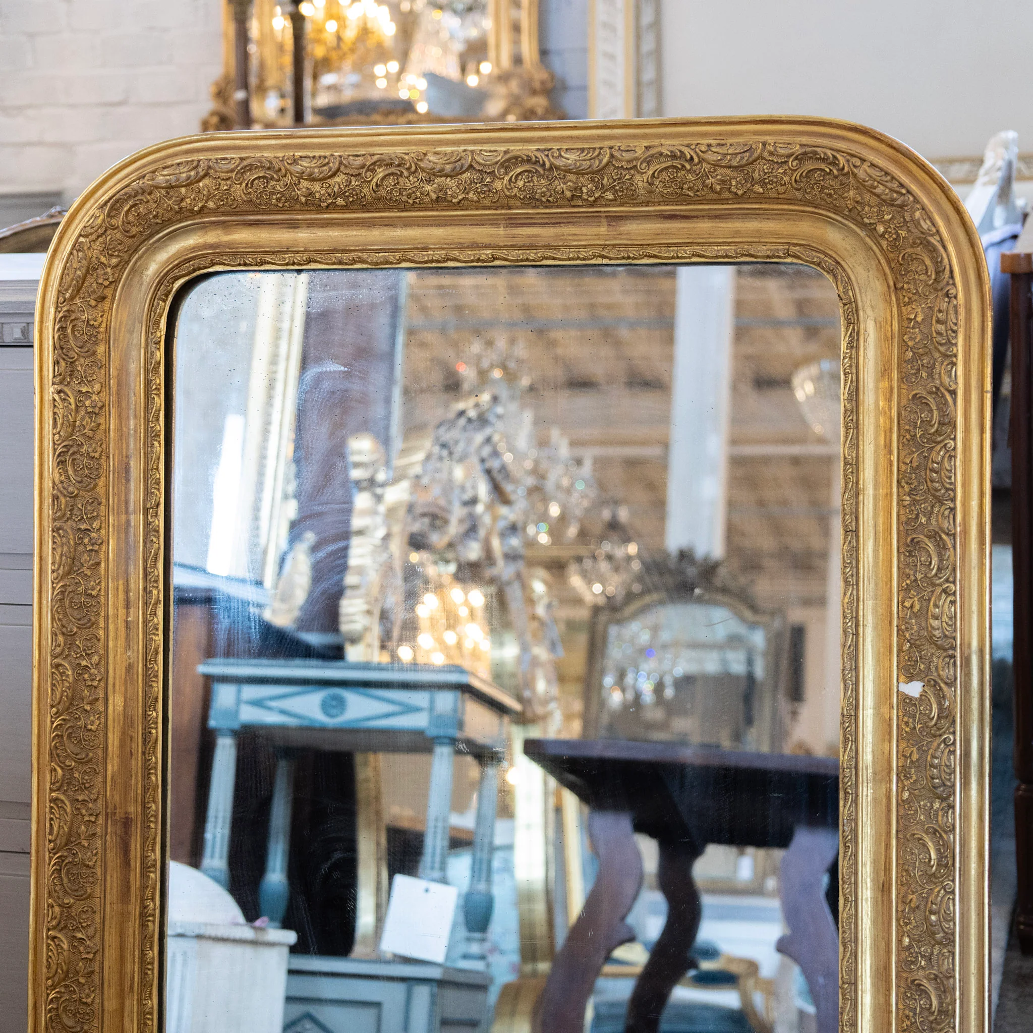 Louis Philippe Gilded Mirror – Intricately Carved Frame - Image 2
