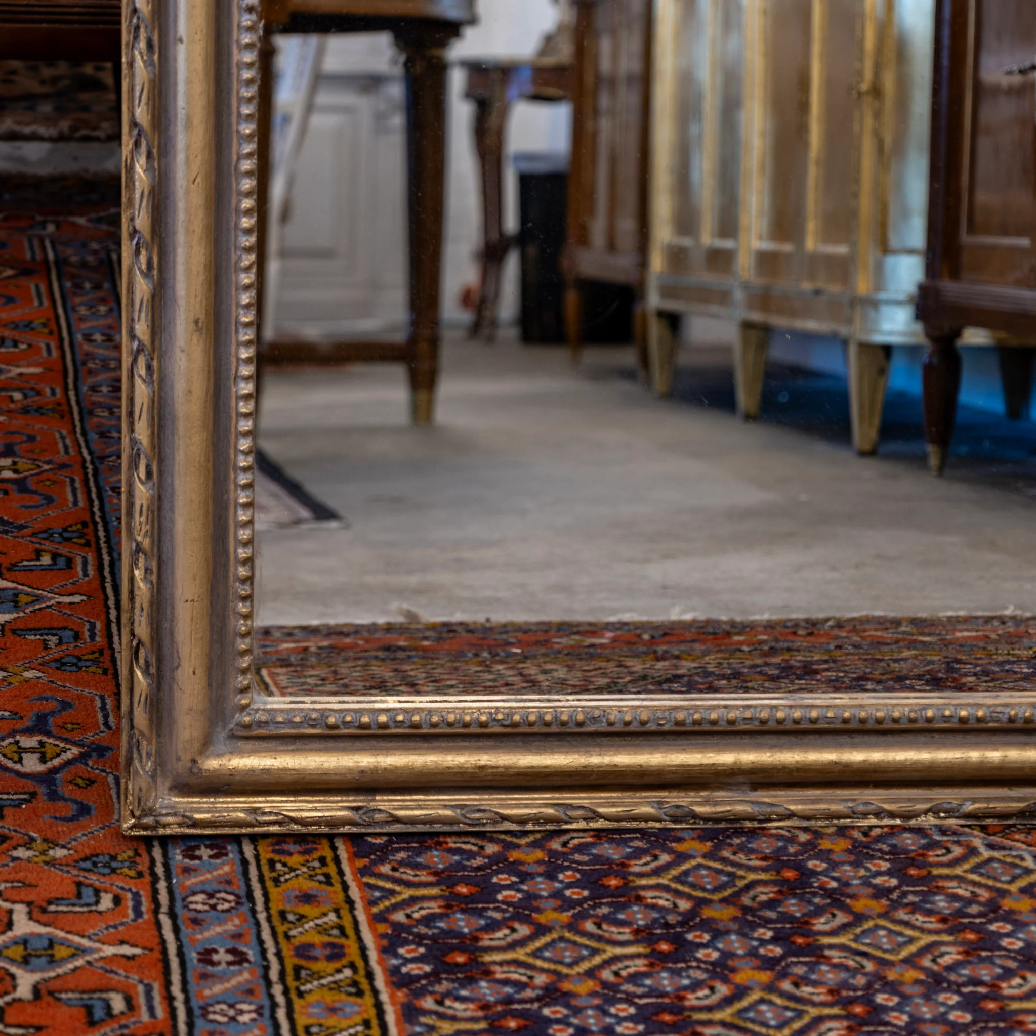 Louis Philippe Mirror – Rope & Beaded Trim with Gold Finish - Image 4