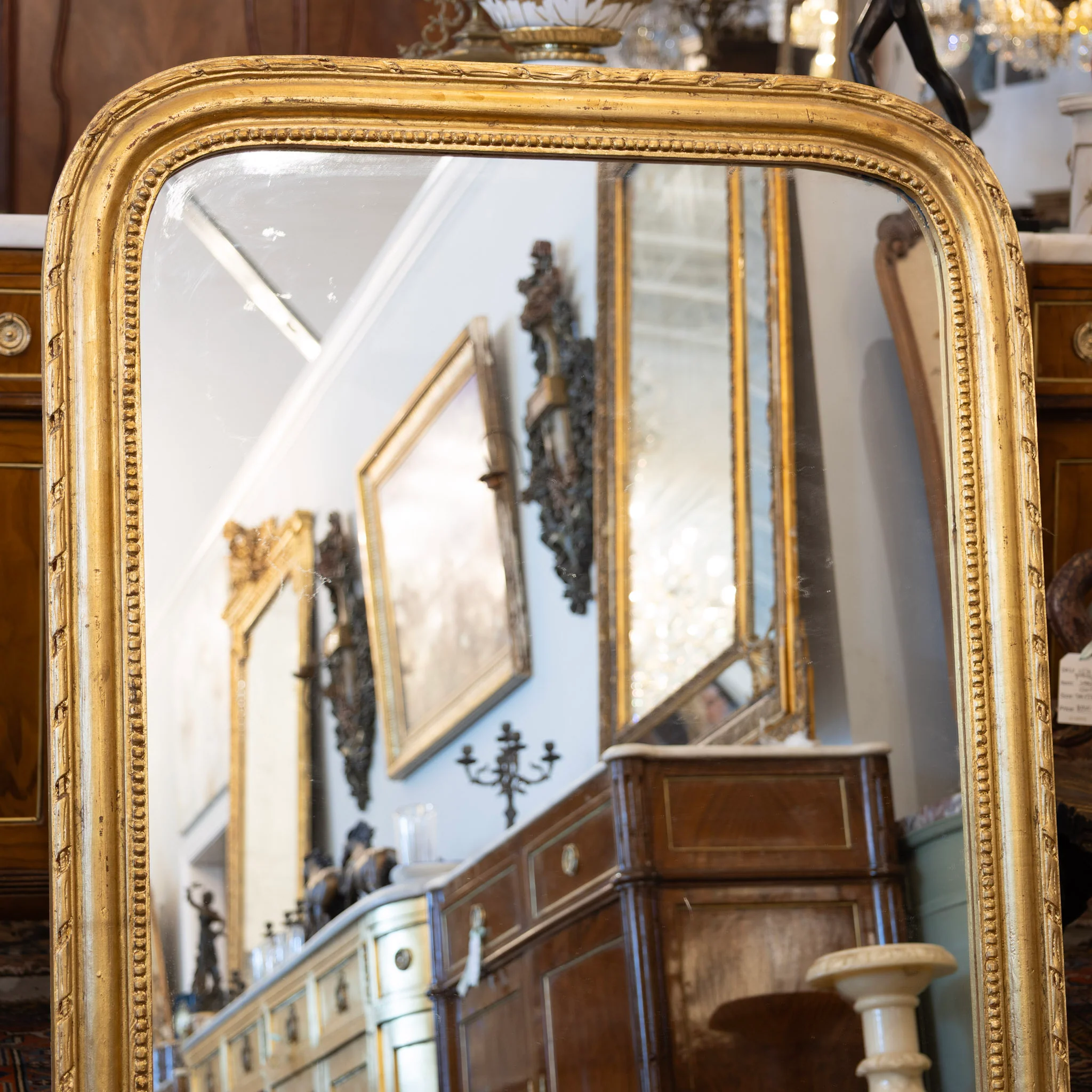 Louis Philippe Mirror –  Rope & Beaded Trim in Gold - Image 2
