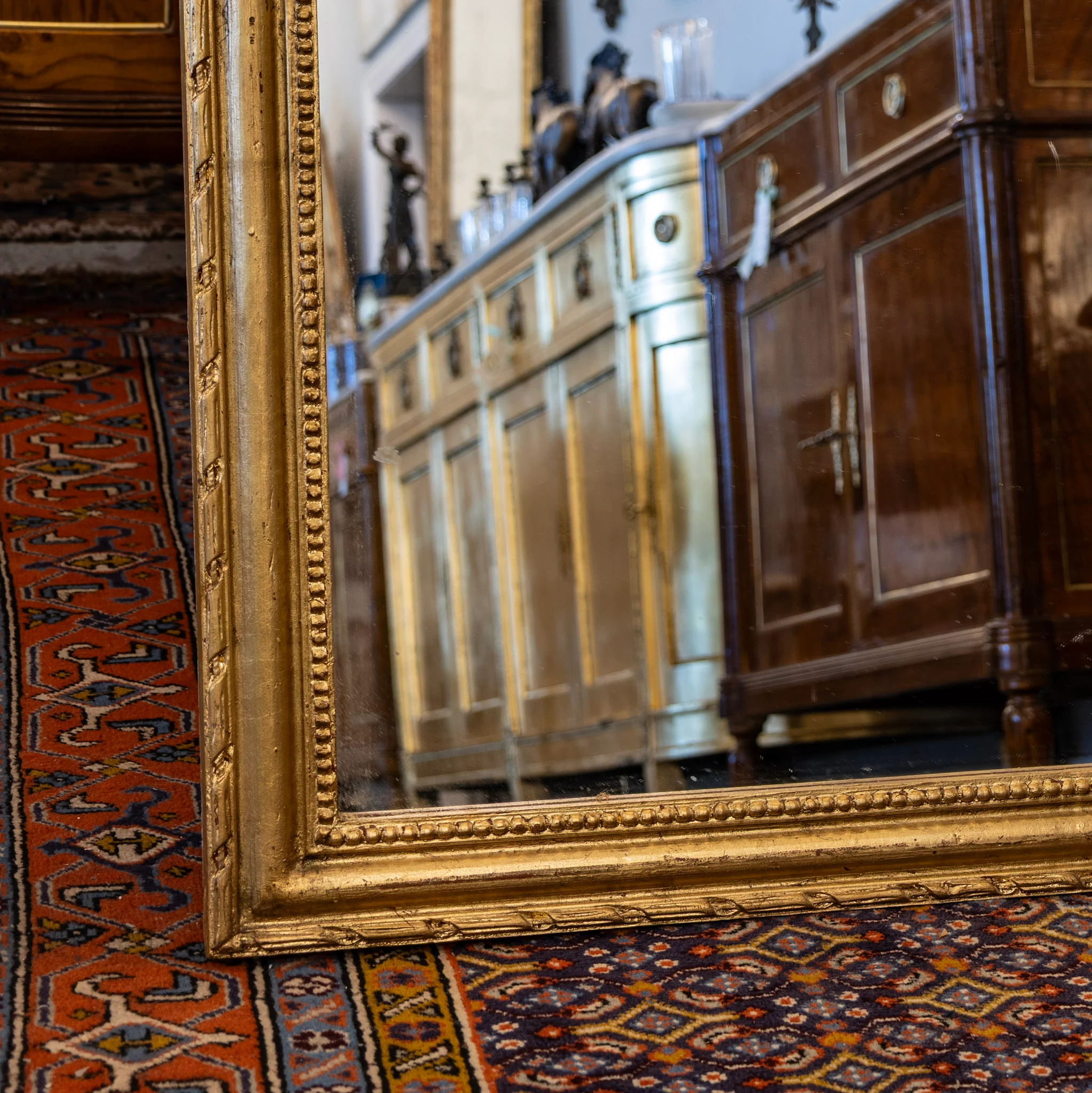 Louis Philippe Mirror –  Rope & Beaded Trim in Gold - Image 3