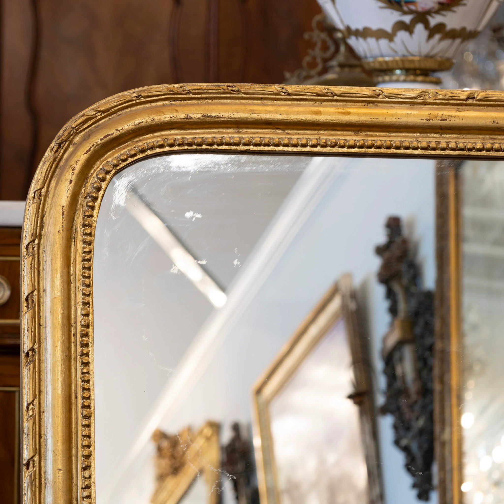 Louis Philippe Mirror –  Rope & Beaded Trim in Gold - Image 4