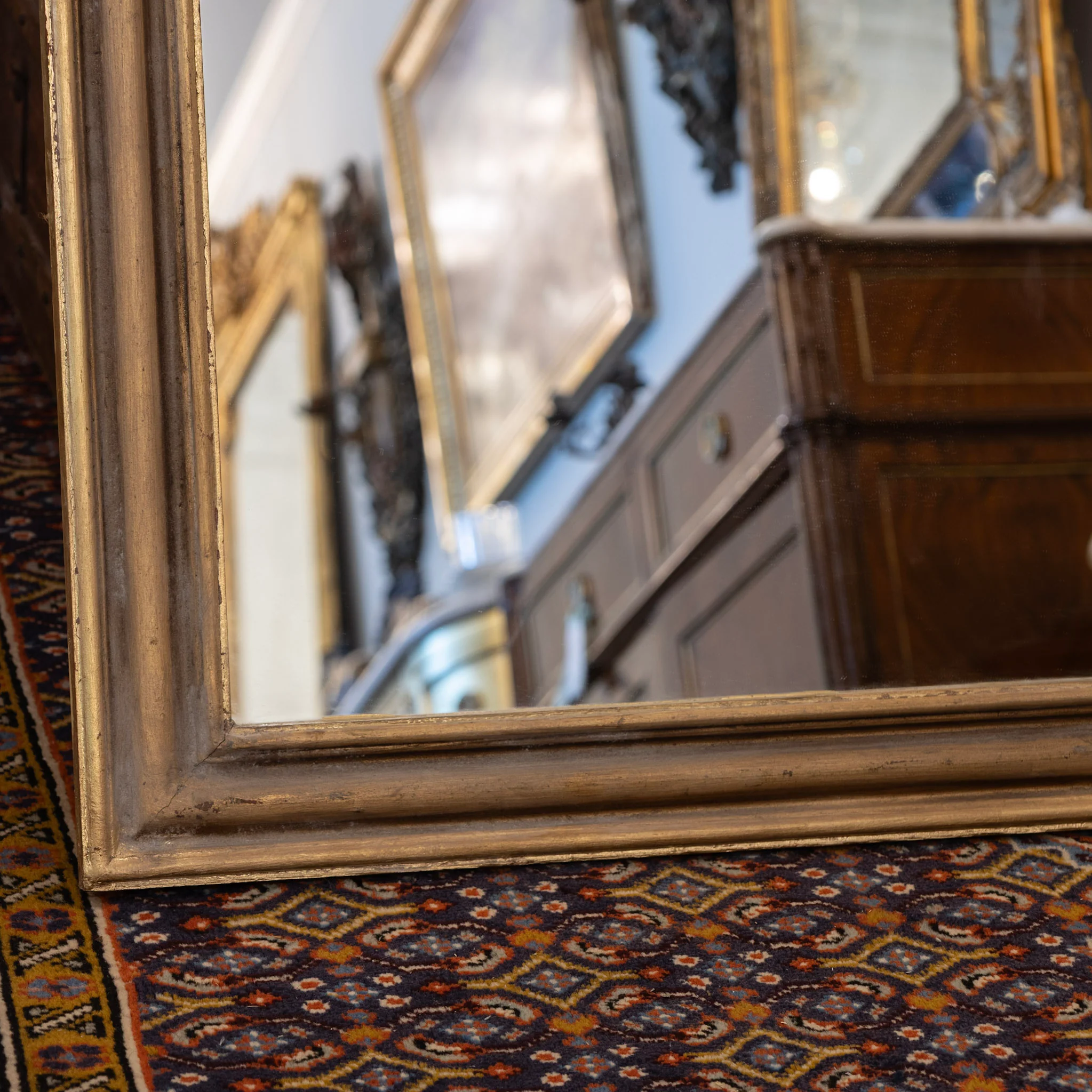 Louis Philippe Mirror – Simple Carved Trim & Gold Finish - Image 3
