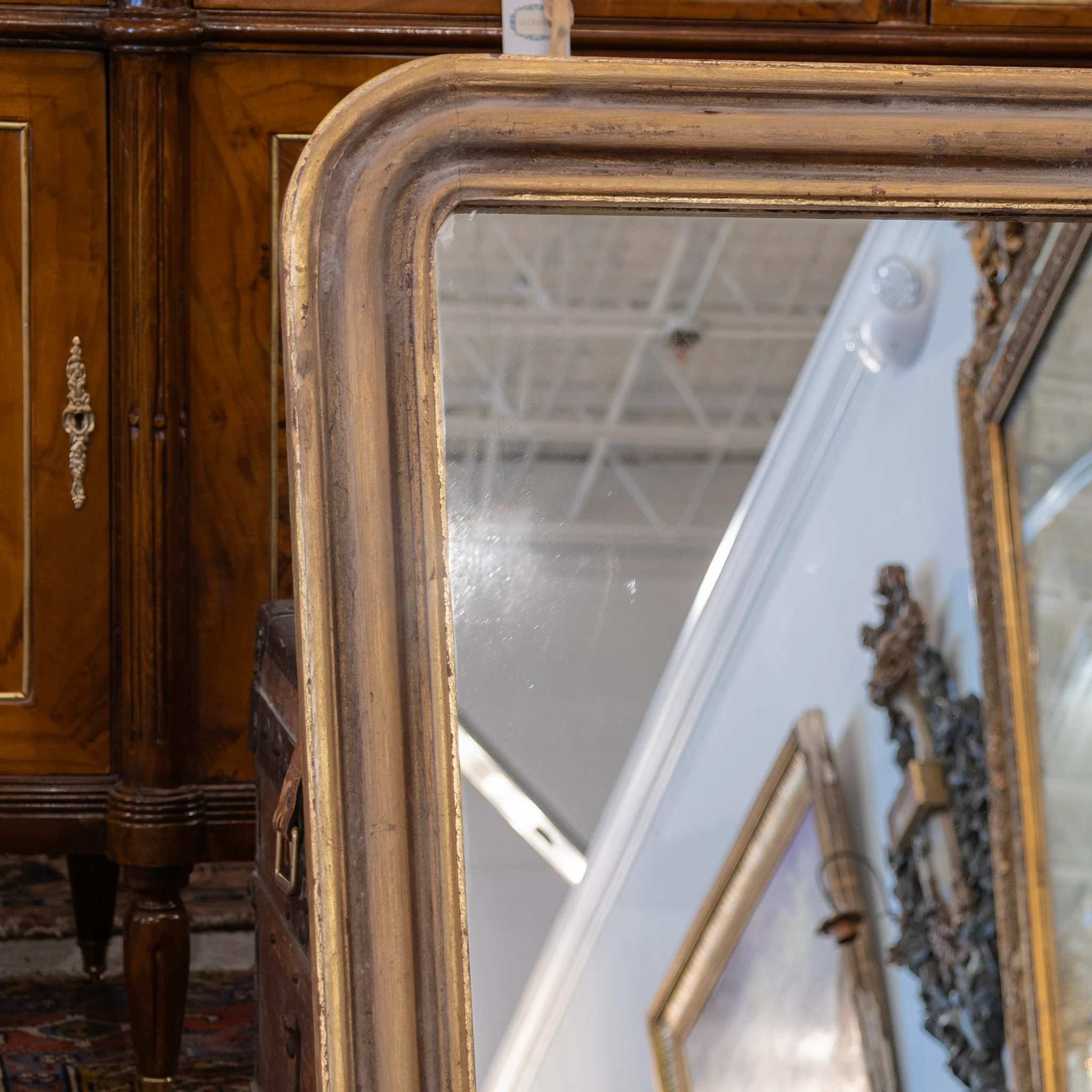 Louis Philippe Mirror – Simple Carved Trim & Gold Finish - Image 4