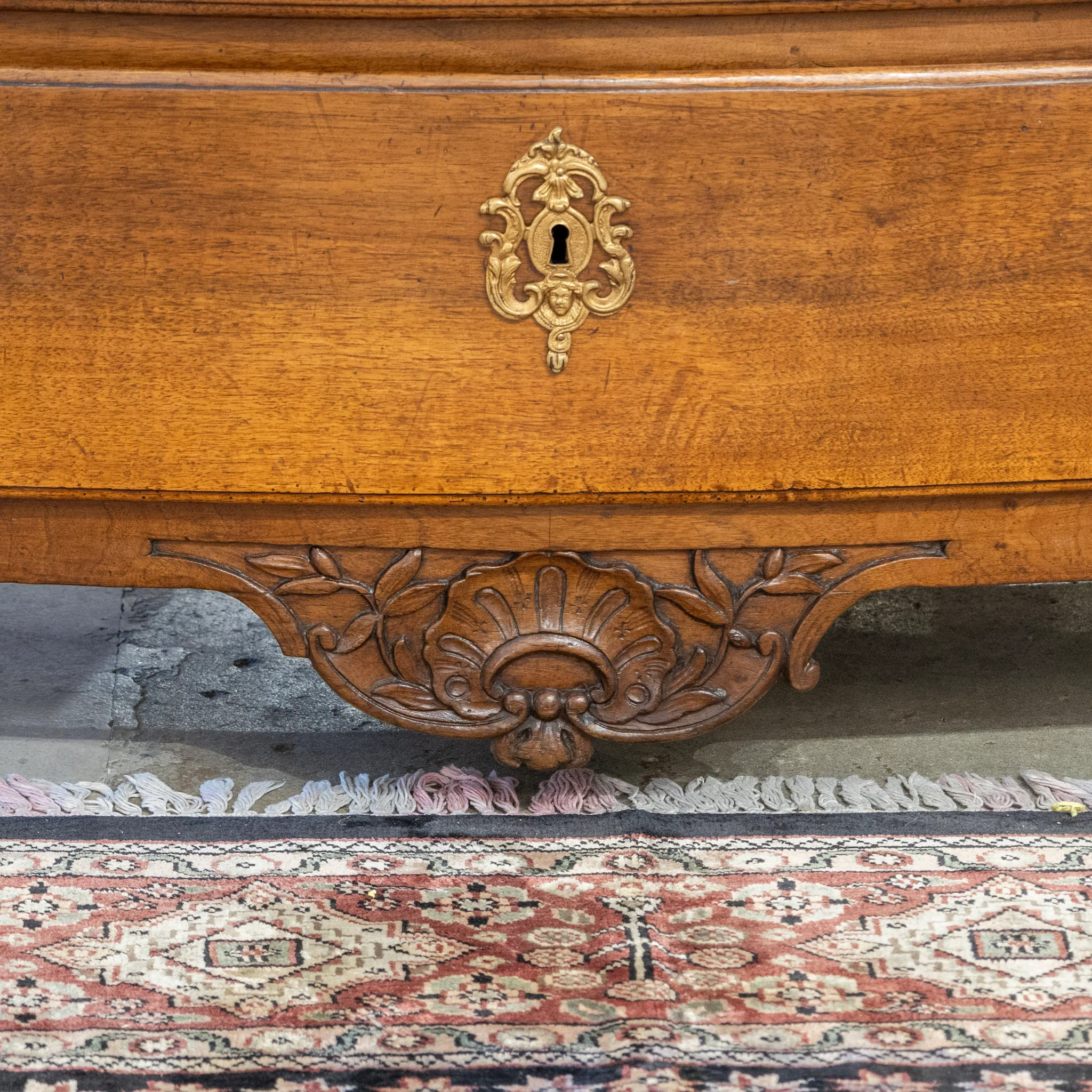 Louis XV 18th Century Walnut Chest – Bronze Hardware & Carved Florals - Image 5