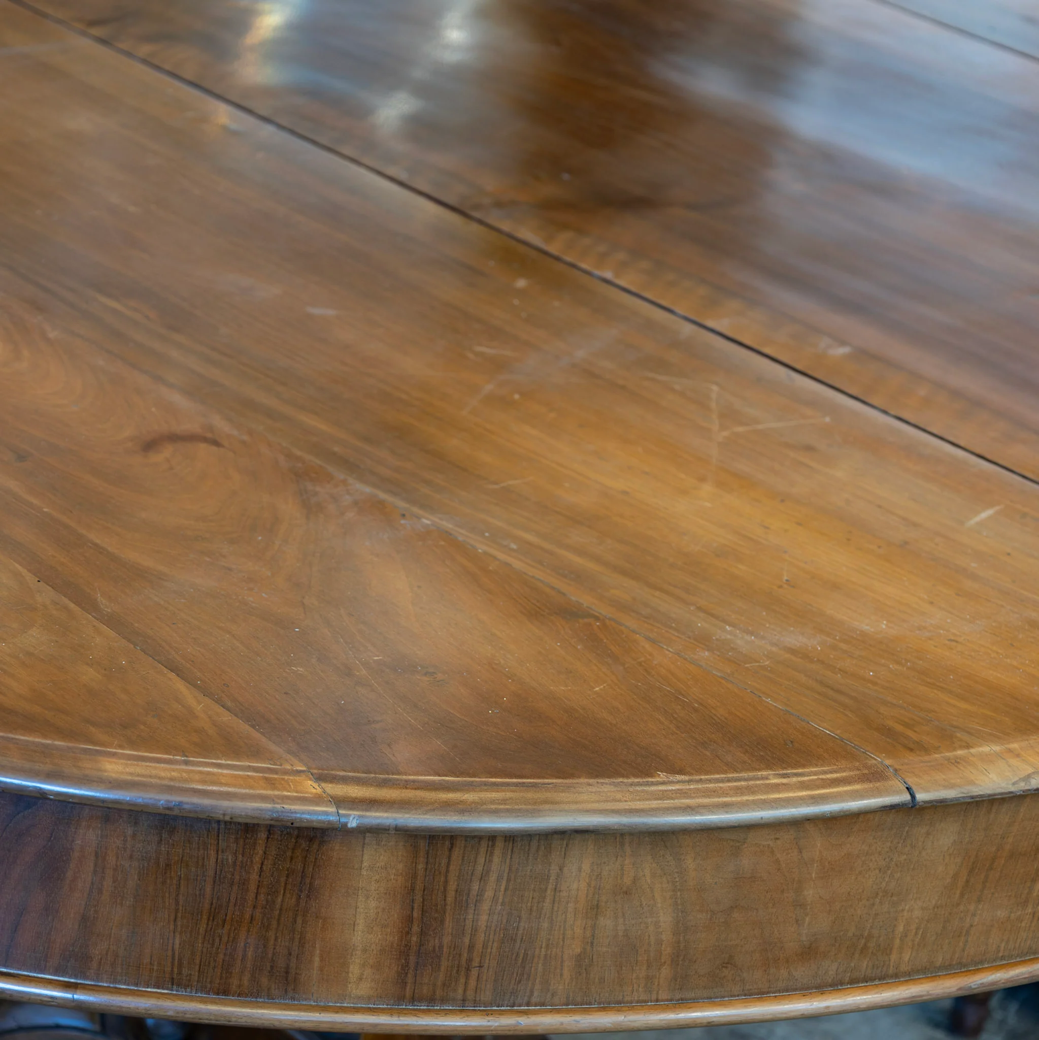Louis XV Expandable Dining Table –  Brown with Carved Detailing - Image 6