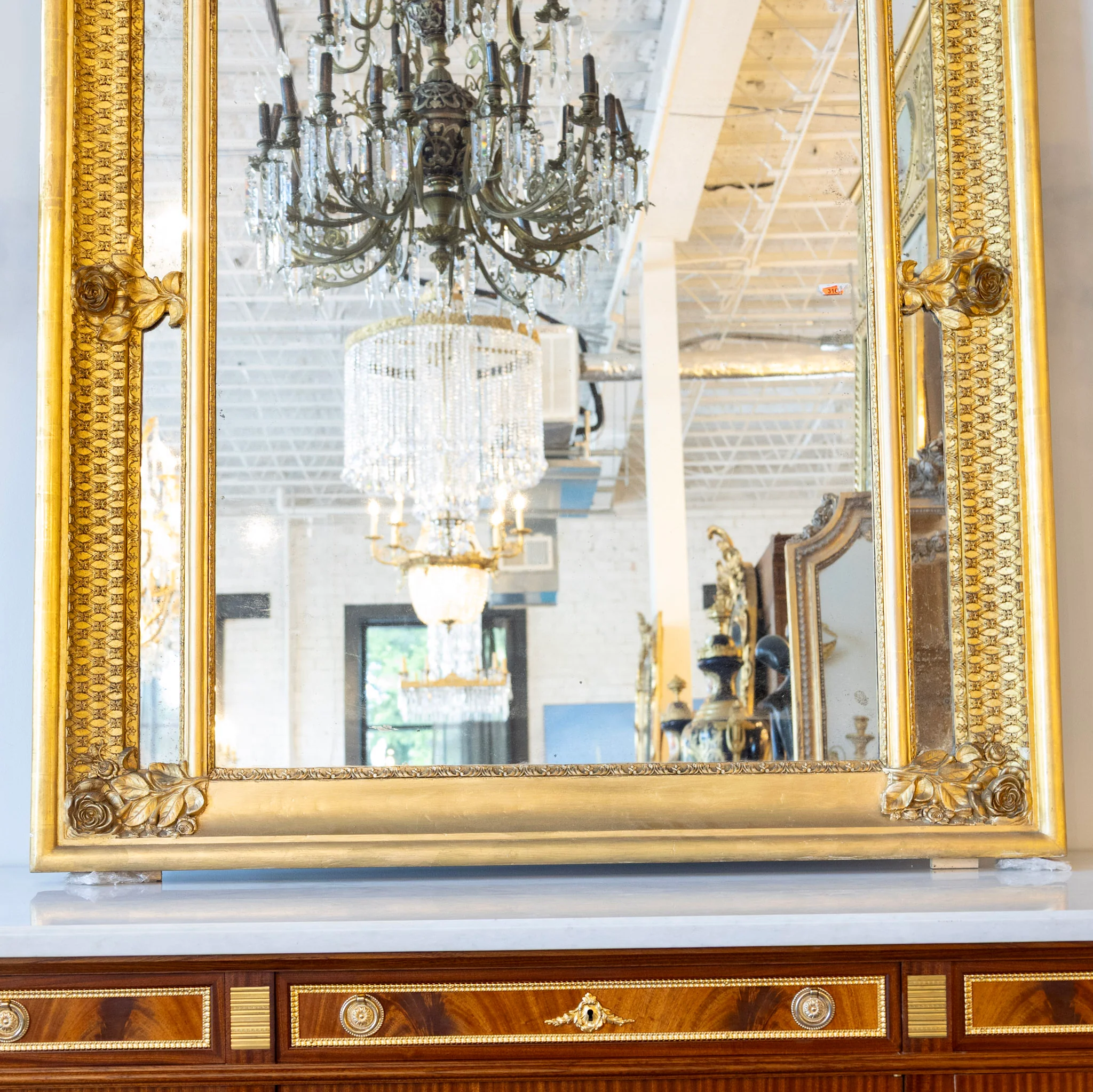 Louis XV Gilded Mirror – Ornate Carvings & Intricate Detailing - Image 8
