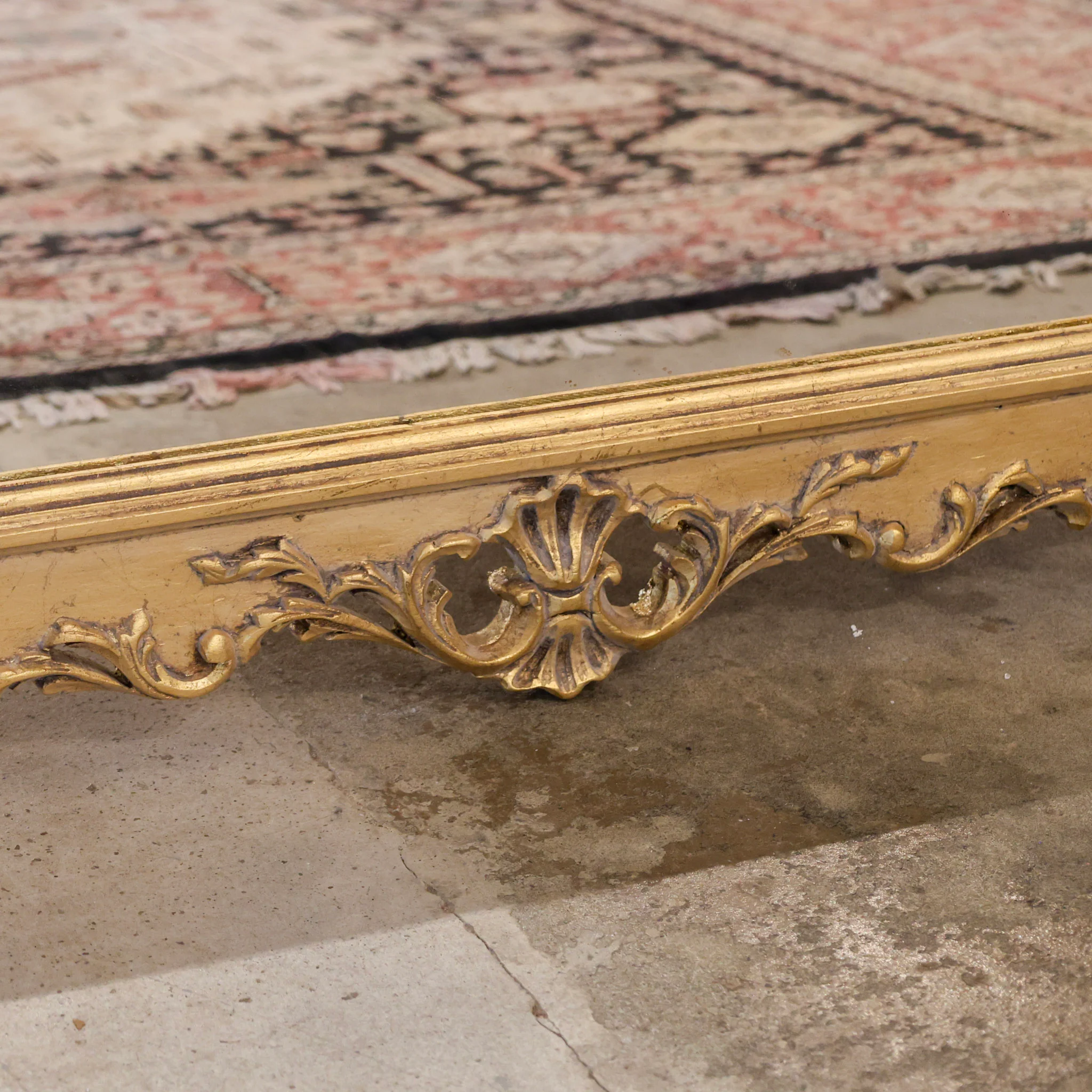 Louis XV Gilded Mirror – Shell Crest with Carved Scrollwork - Image 9