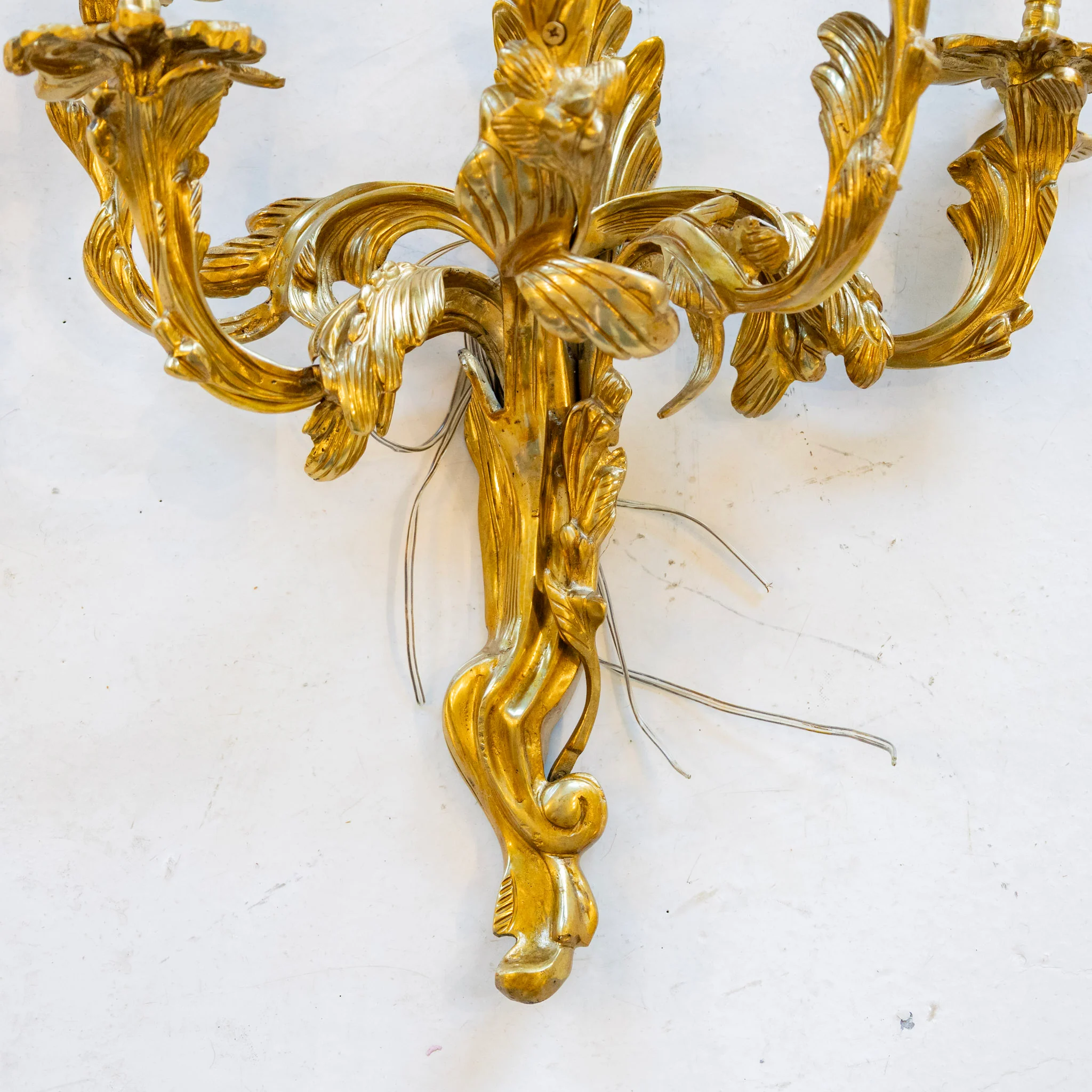 Louis XV Gilded Sconce – Leaf Carved Frame - Image 3