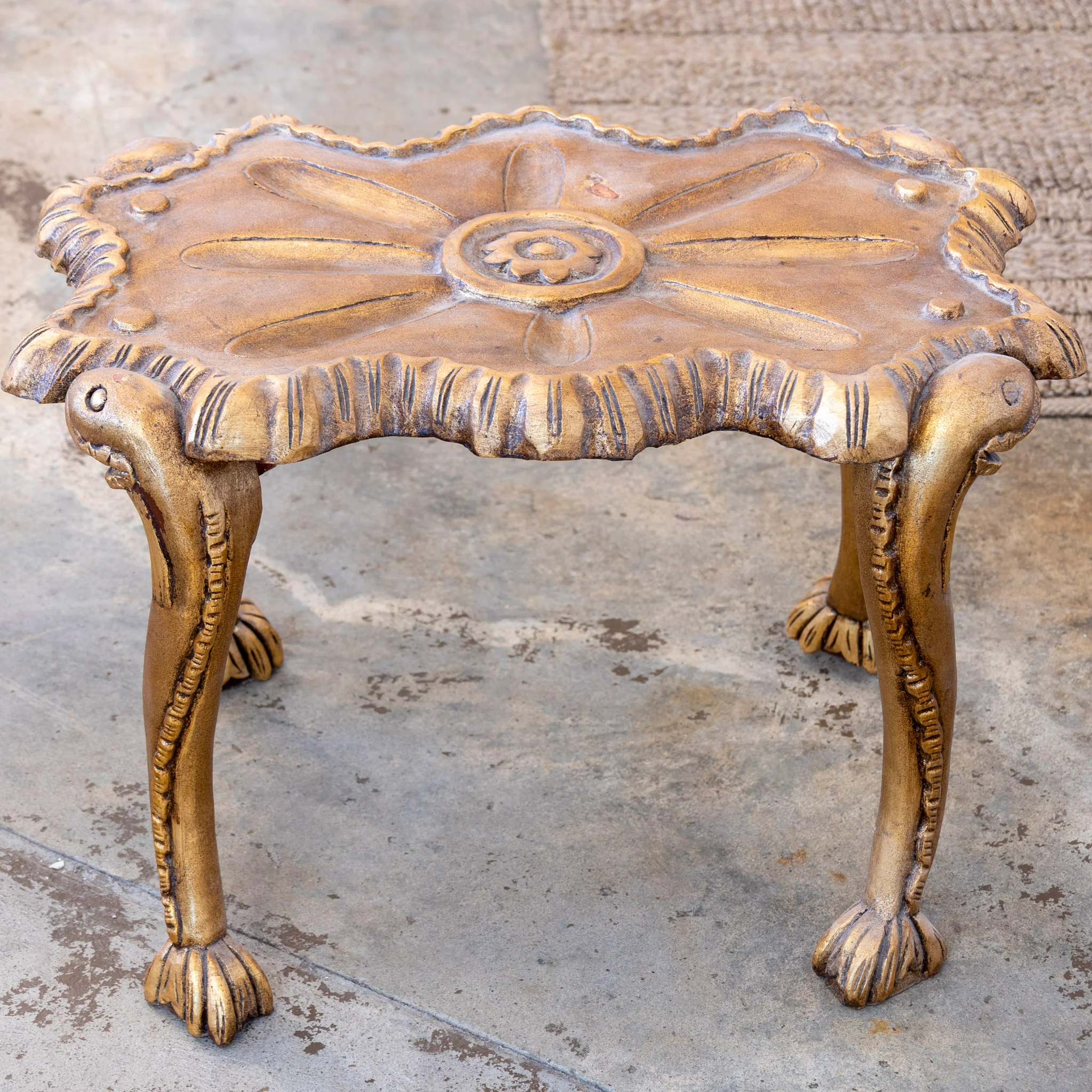 Louis XV Gold Stool –  Ornate Carvings - Image 3