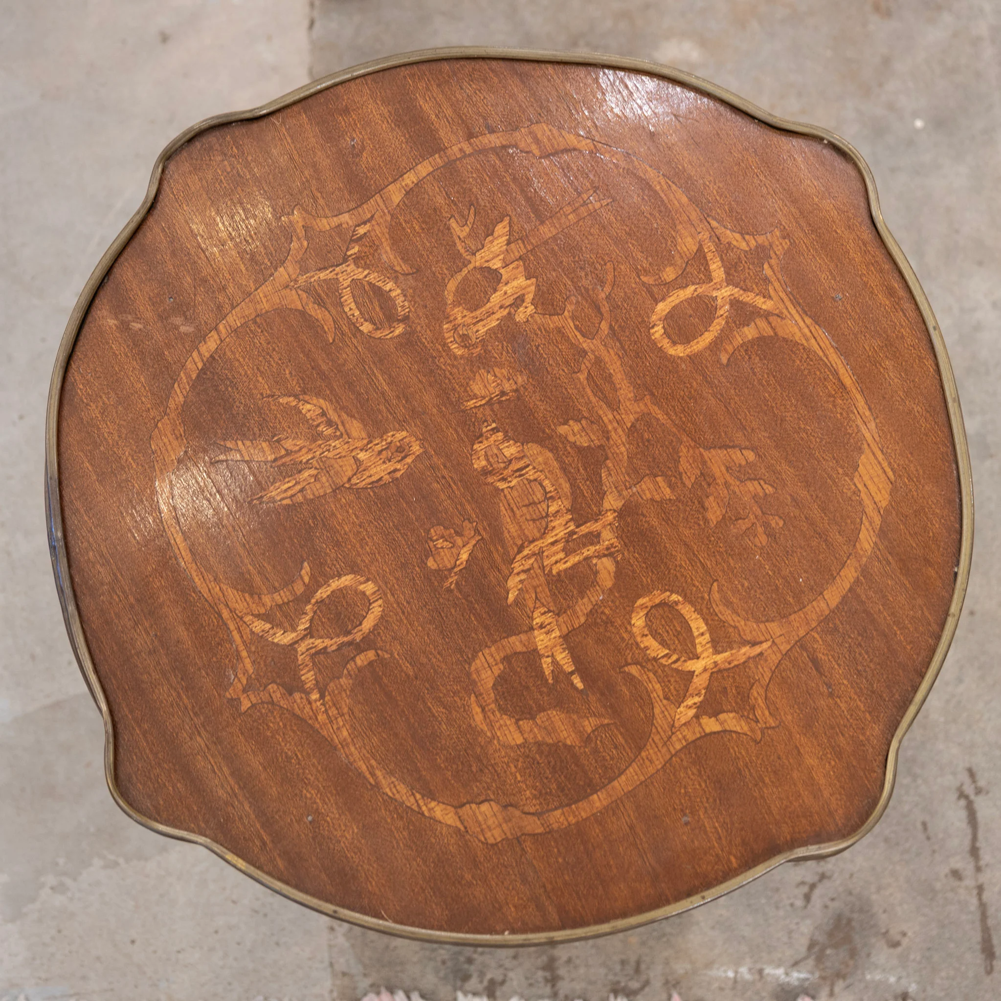 Louis XV Marquetry Side Table –Bronze Hardware & Cabriole Legs - Image 3