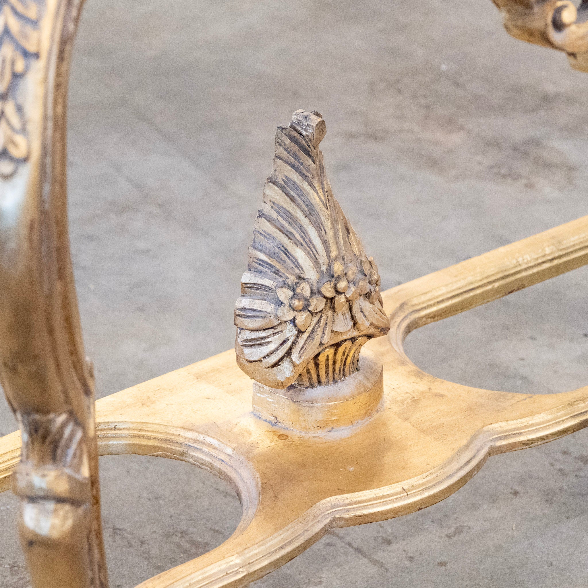 Louis XV Ornate Console Table – Gilded Carved Apron & White Marble Top - Image 10