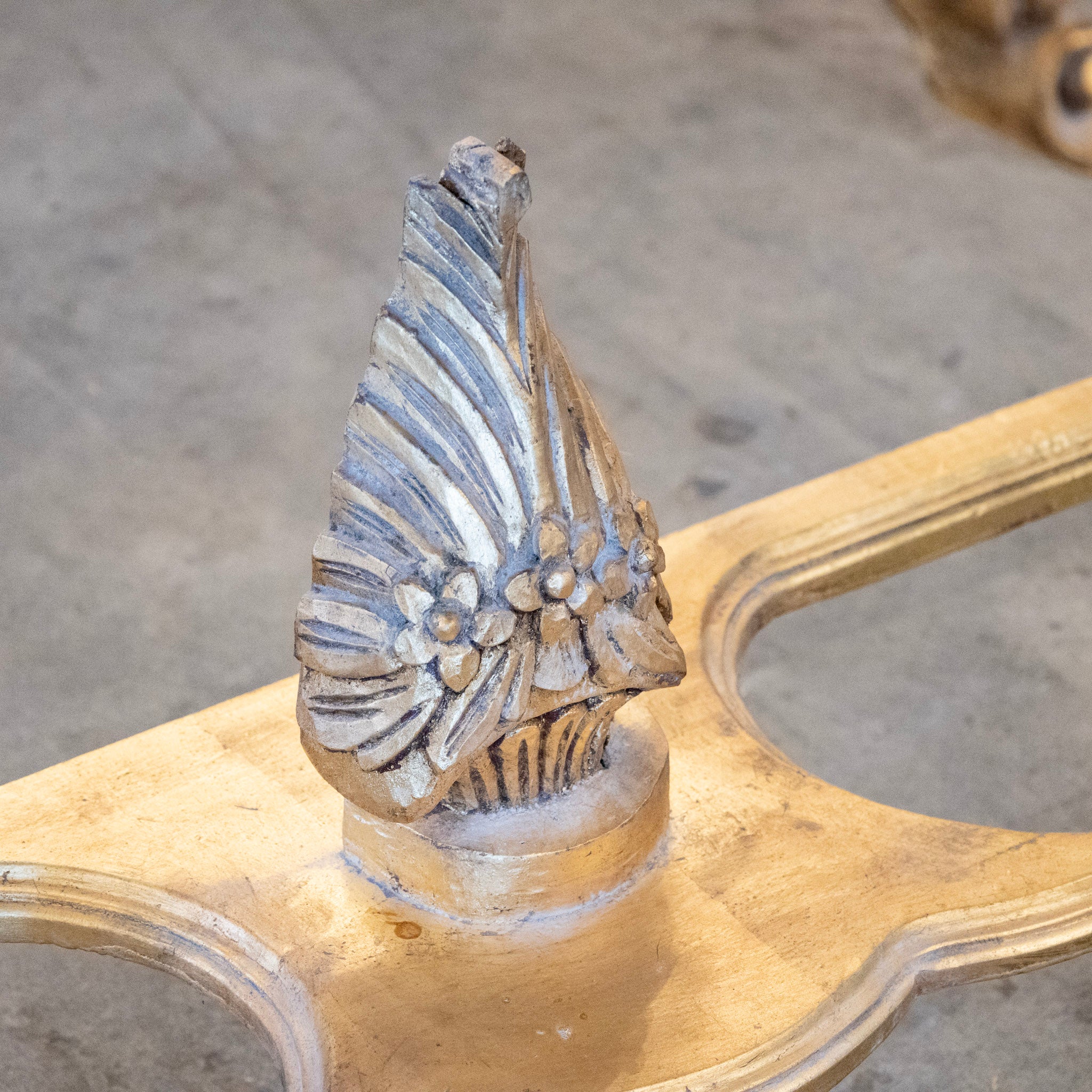 Louis XV Ornate Console Table – Gilded Carved Apron & White Marble Top - Image 11