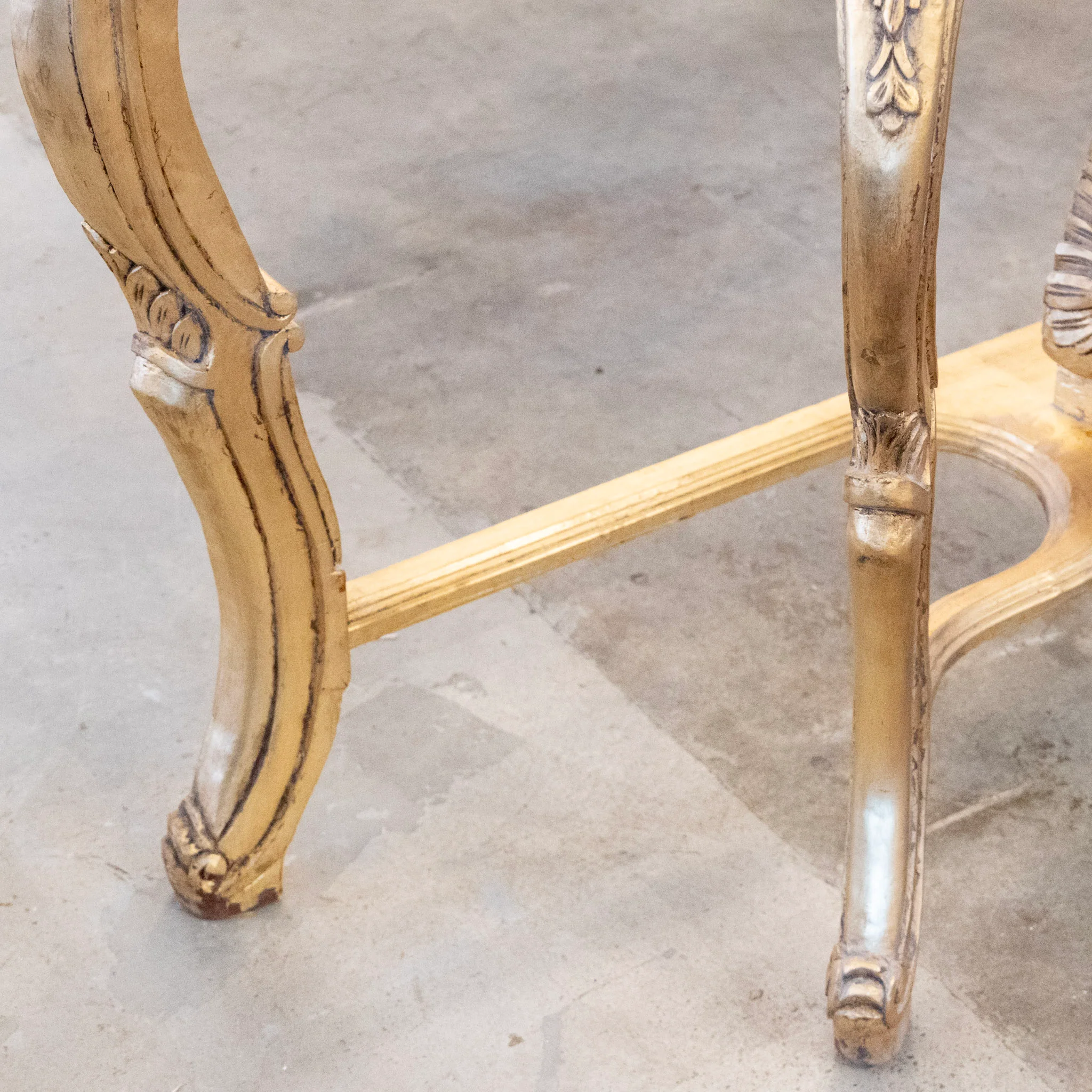 Louis XV Ornate Console Table – Gilded Carved Apron & White Marble Top - Image 13
