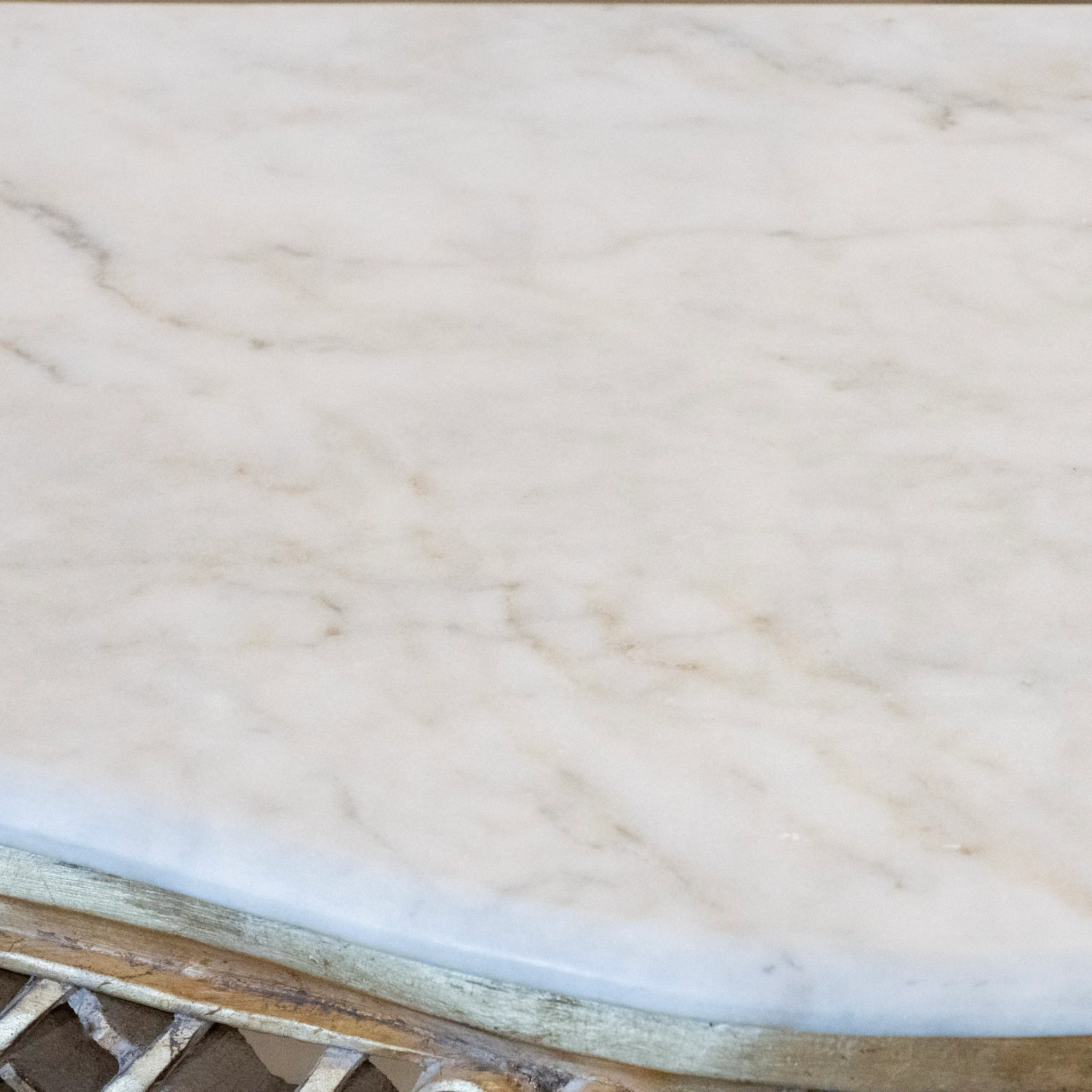 Louis XV Ornate Console Table – Gilded Carved Apron & White Marble Top - Image 8