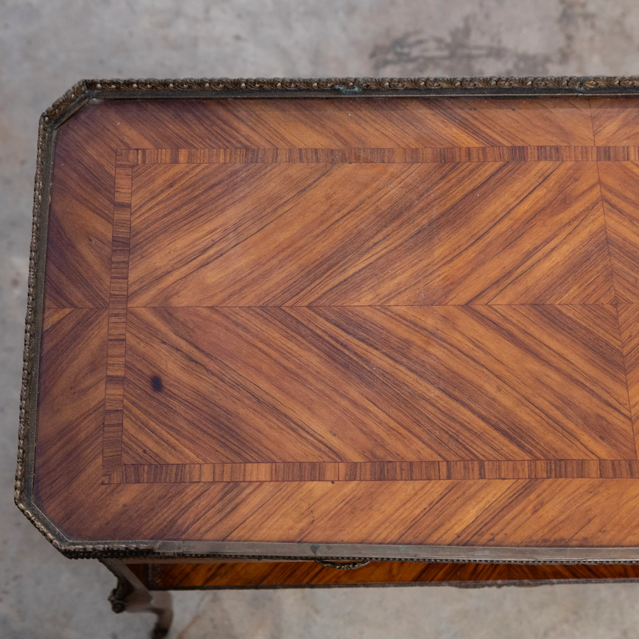 Louis XV Side Table –  Marquetry & Bronze Ormolu - Image 4