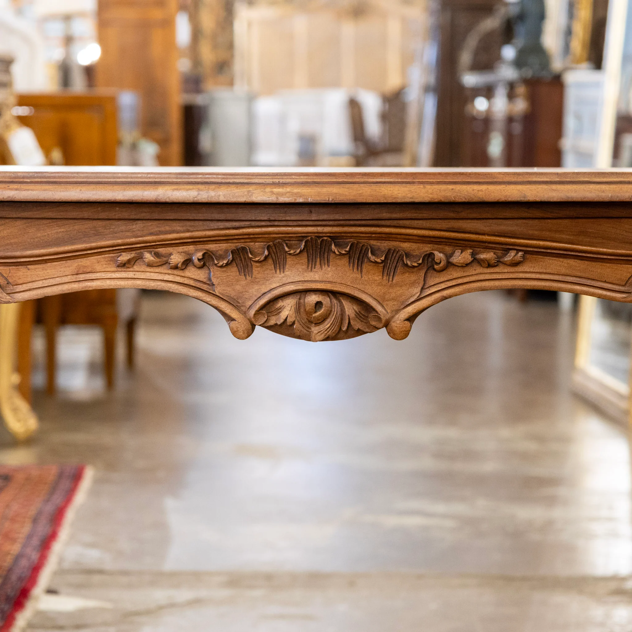 Louis XV Walnut Writing desk – Cabriole Legs & Carved Detailing - Image 4