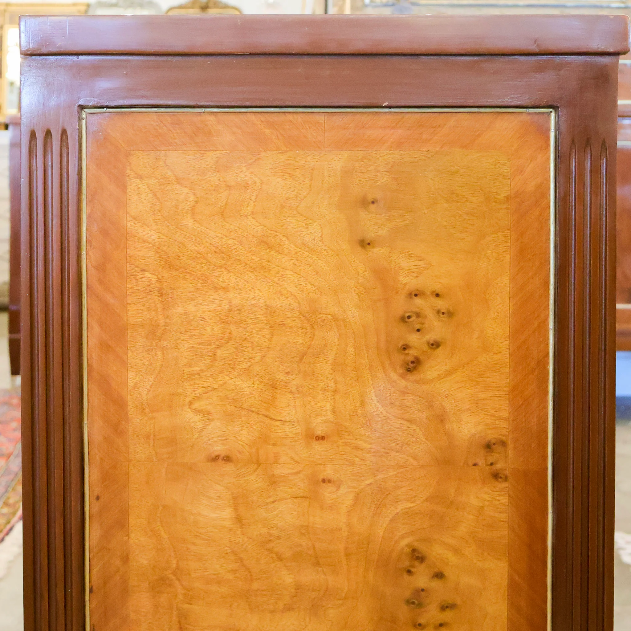 Louis XVI Burl Wood Chest w/ Straight Top & Flat Pulls (42" Wide) - Image 5
