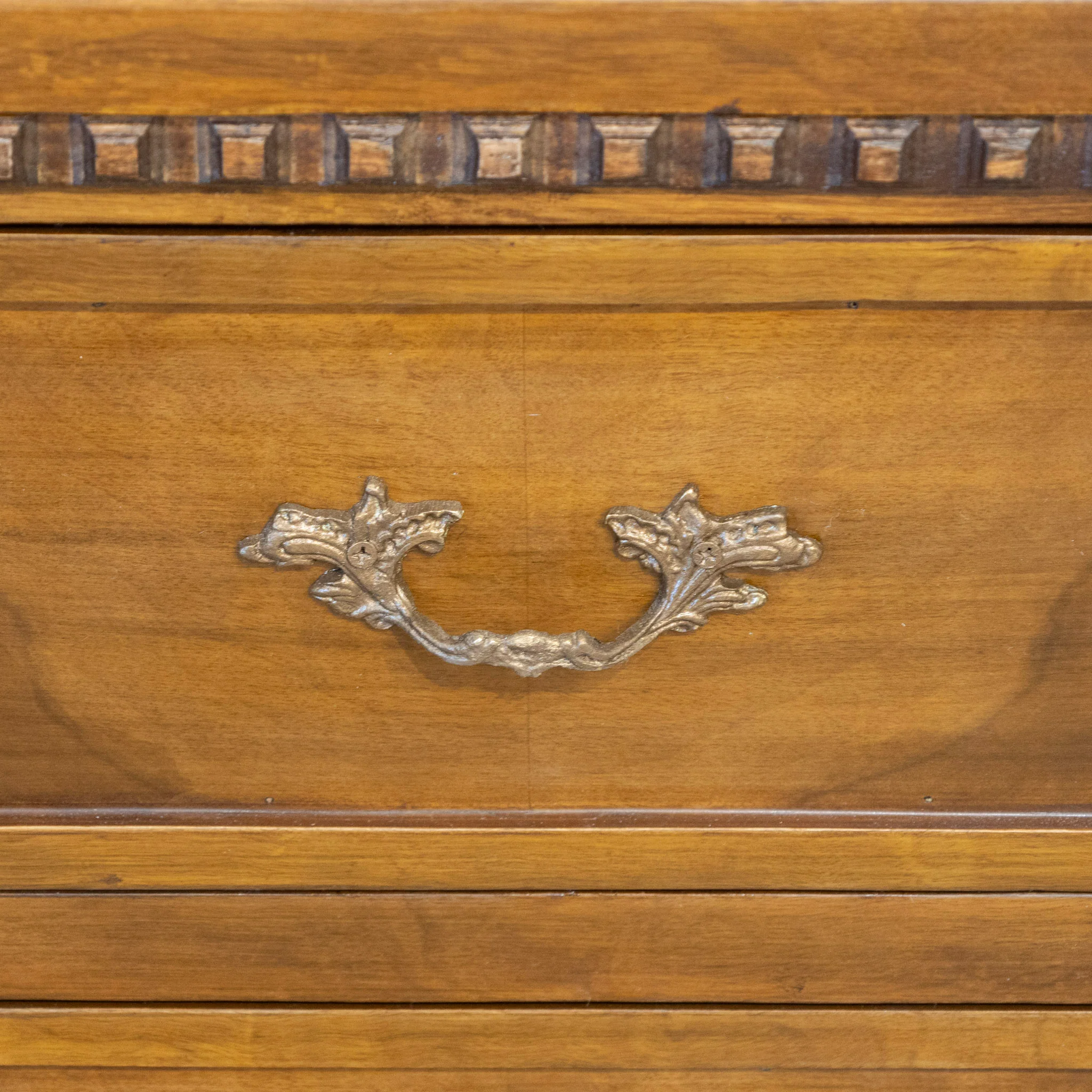 Louis XVI Burl Wood Nightstand – Leaf Brass Pulls - Image 5