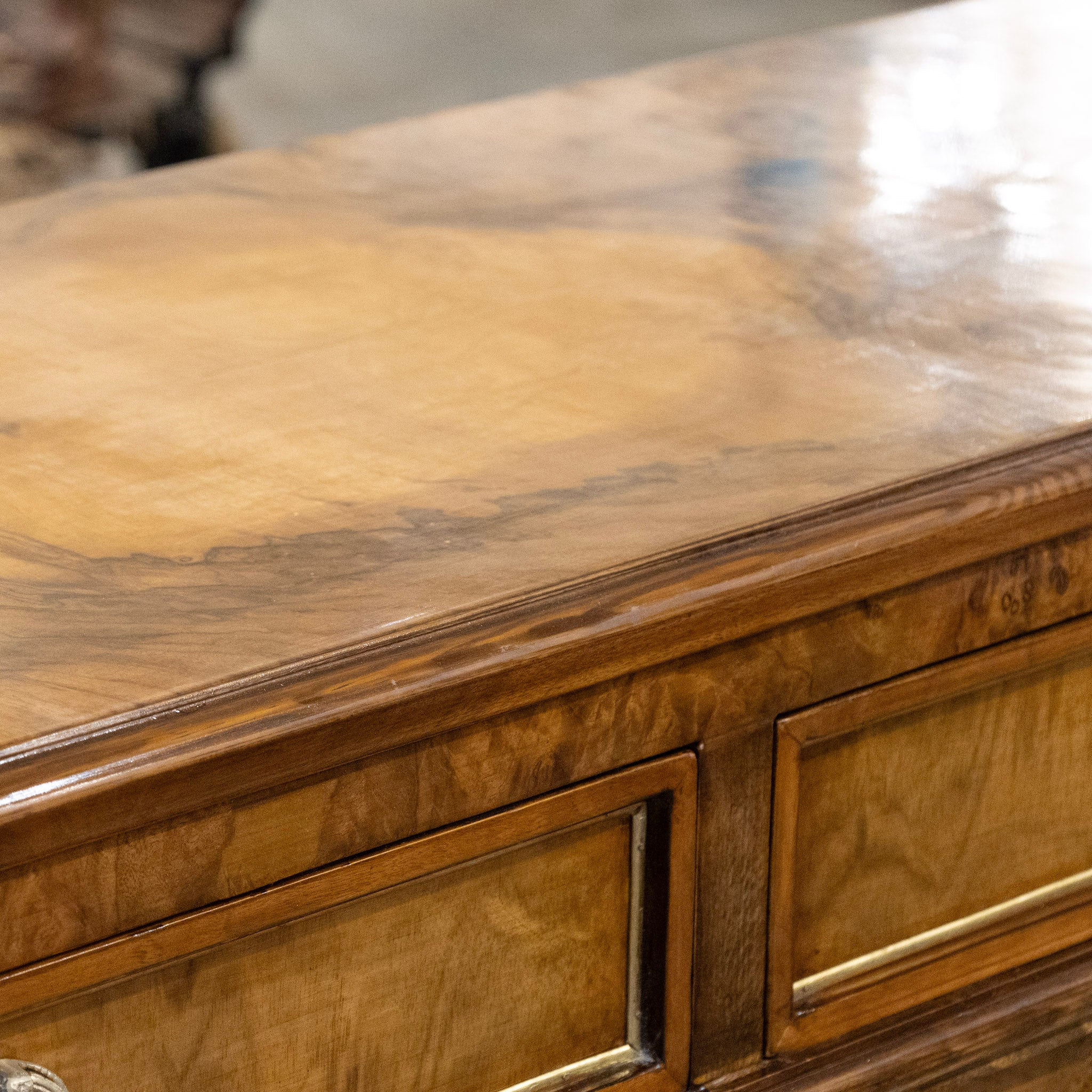 Louis XVI Burl Wood Sideboard with Brass Hardware - Image 15
