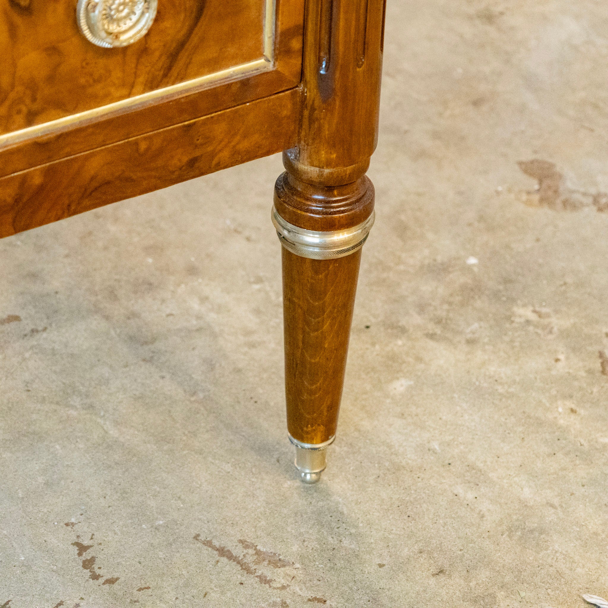 Louis XVI Burl Wood Six Drawer Dresser – Brass Inlay & Brass Pulls - Image 18