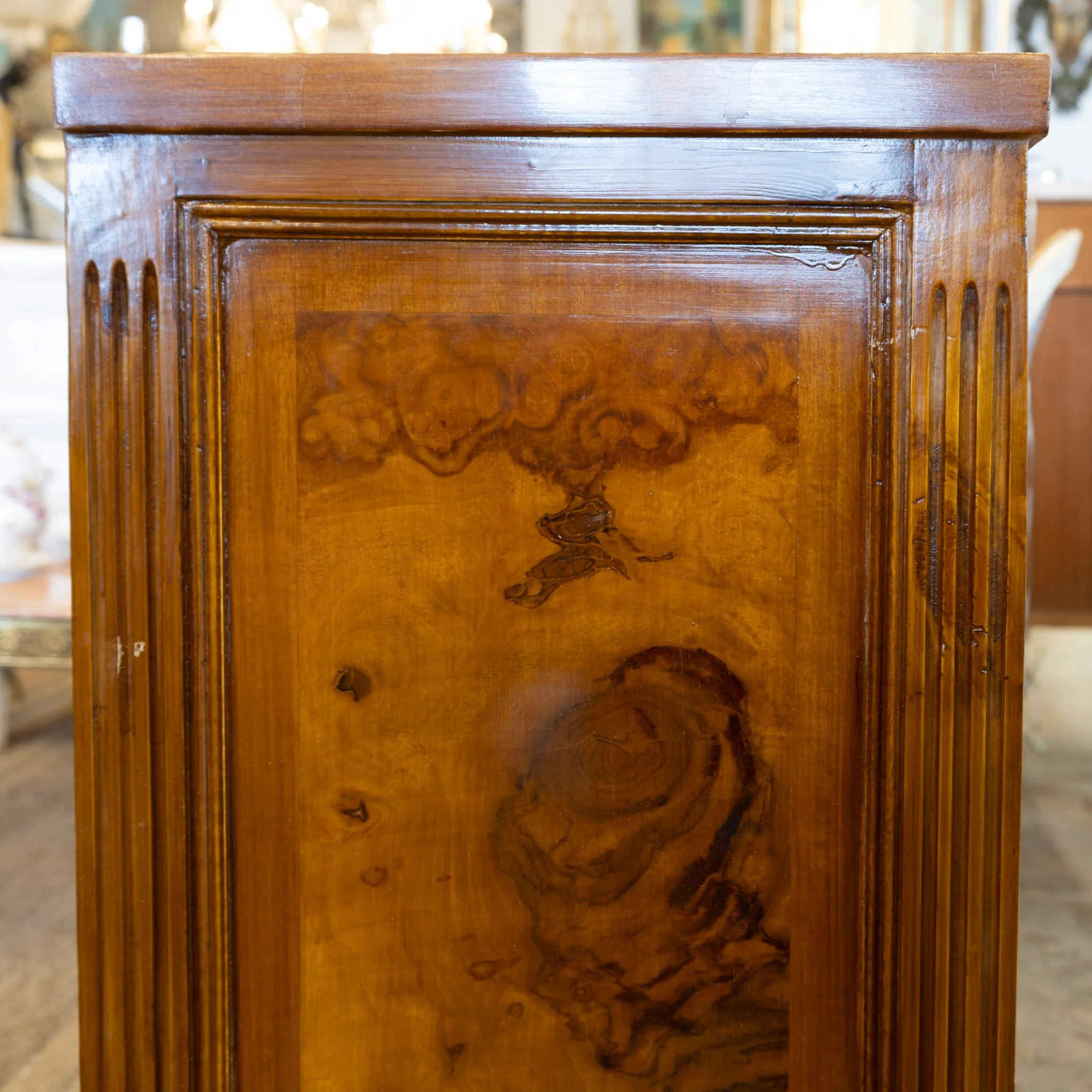 Louis XVI Nightstand – Burl Wood & Ballerina Legs - Image 6