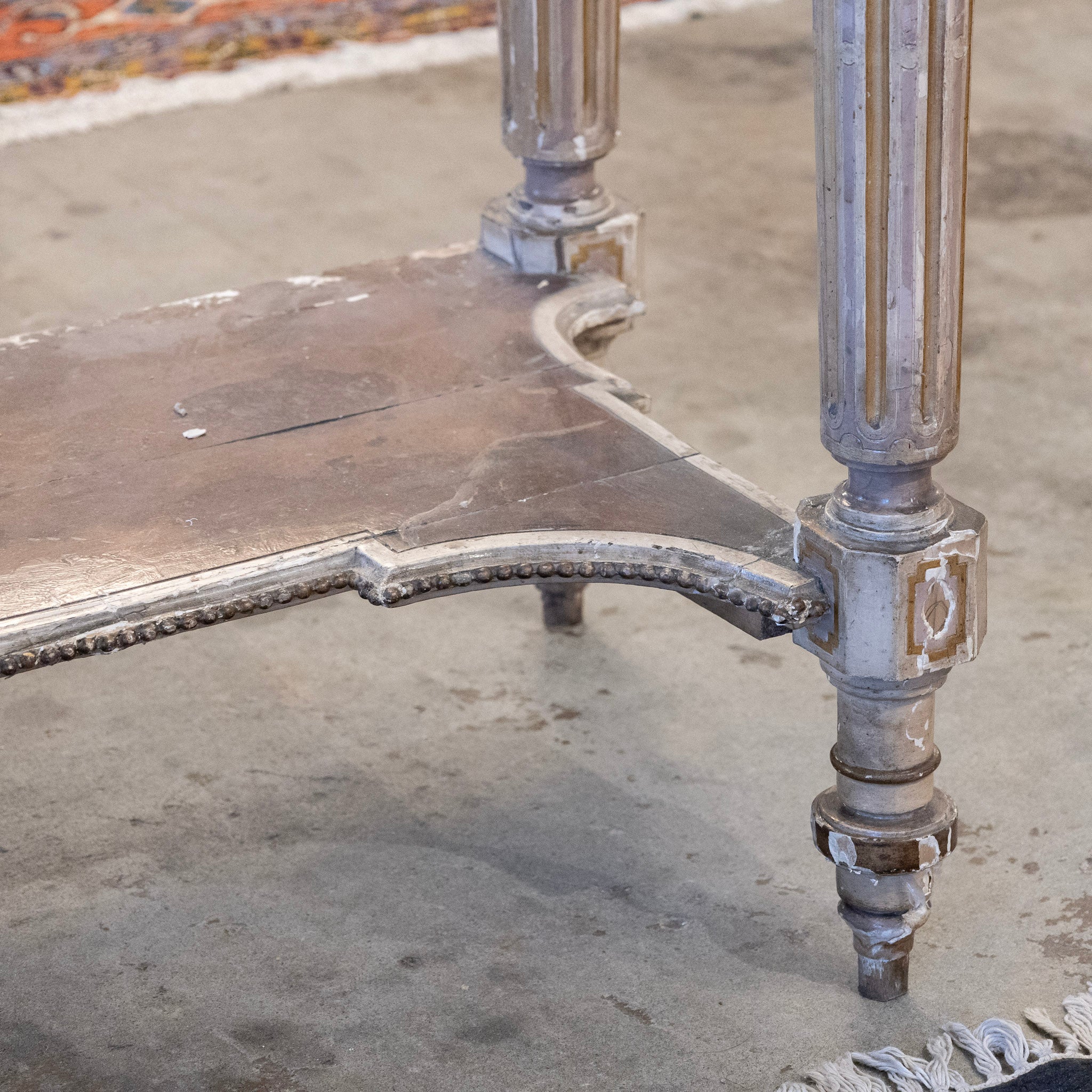 Louis XVI Painted Console Table – Carved & Medallion Details - Image 10