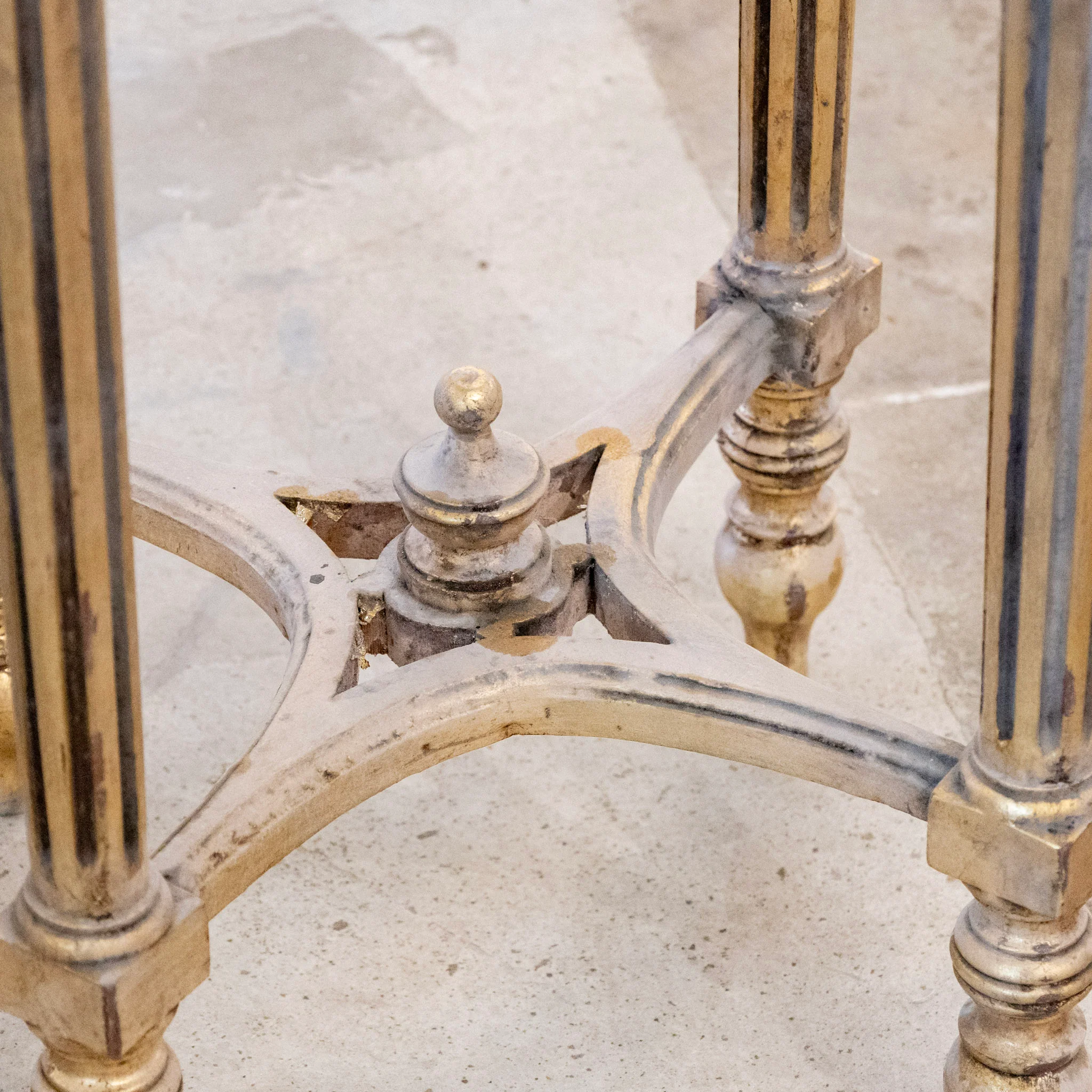 Louis XVI Side Table – Carved Trim & White Marble Top - Image 8
