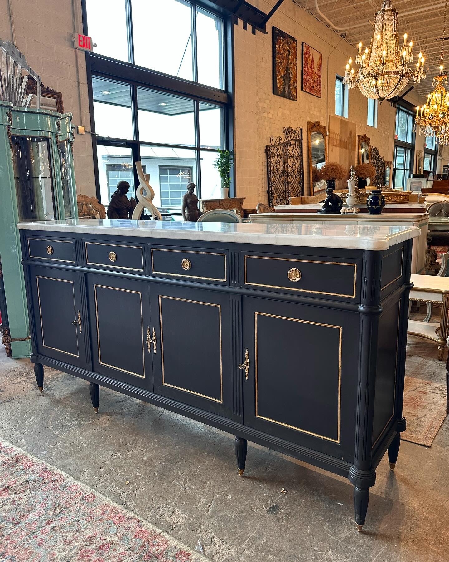 Louis XVI Sideboard with a Black Finish - Image 3