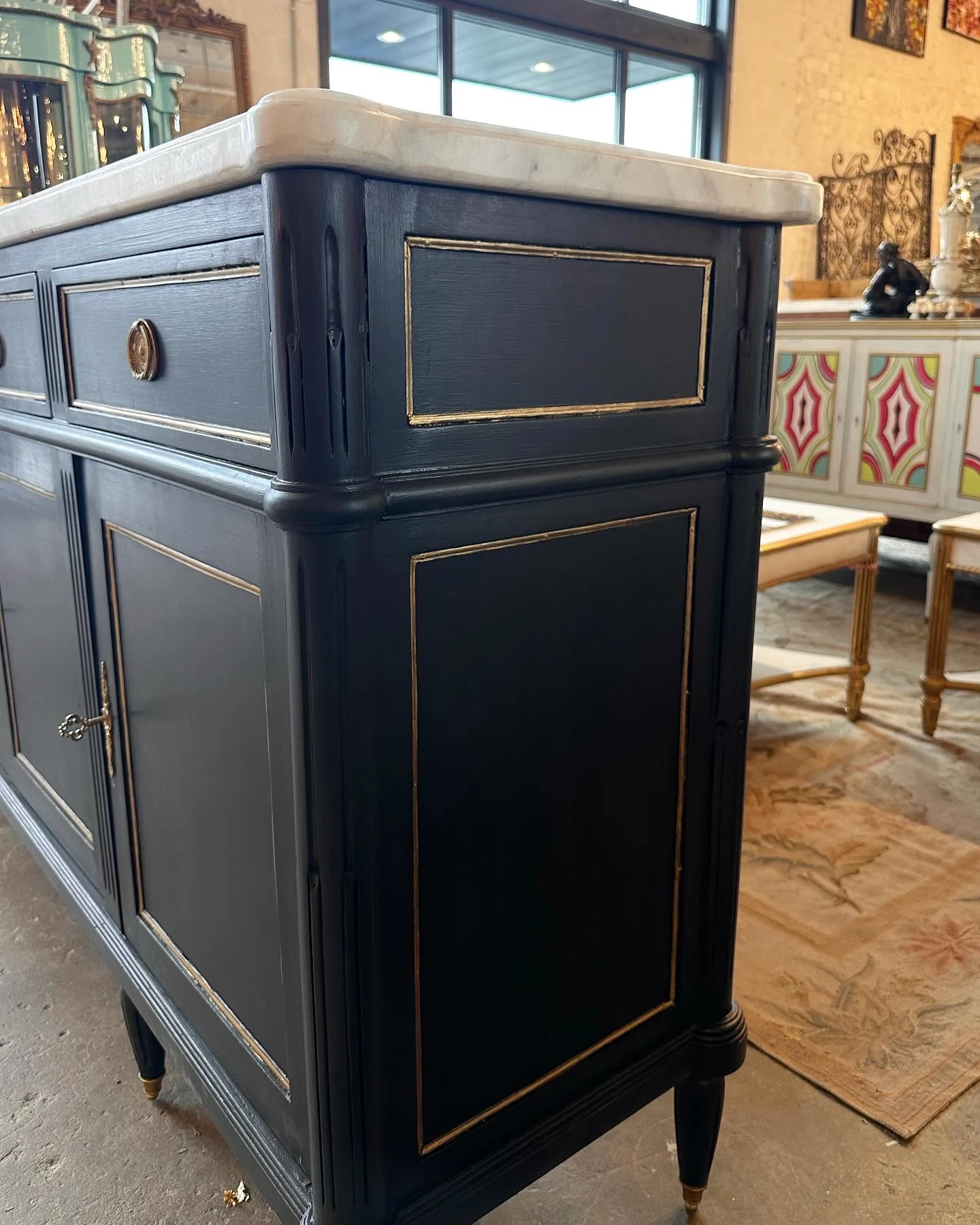 Louis XVI Sideboard with a Black Finish - Image 6