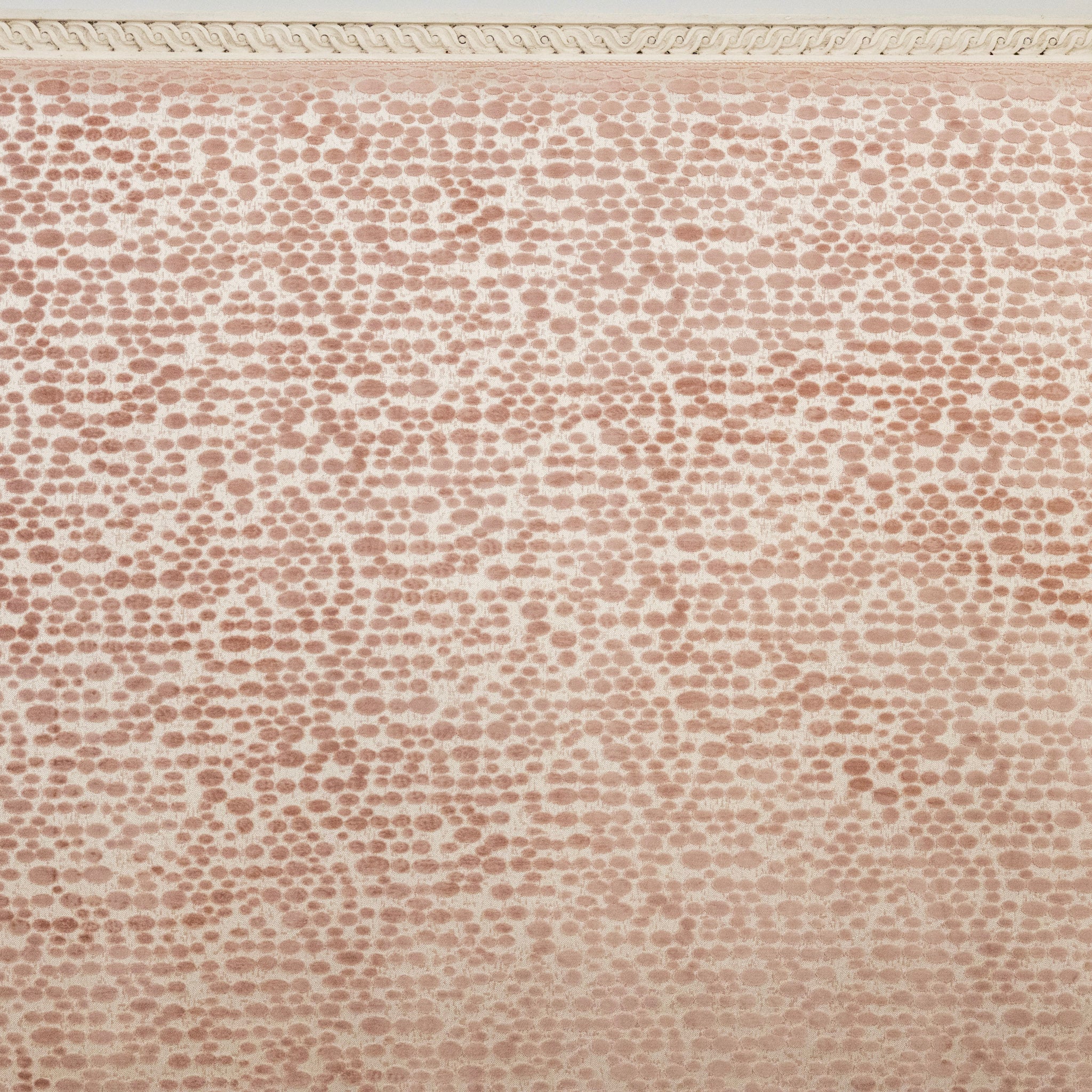 Louis XVI White King Size Headboard – Pink Polka Dot Silk-Weave Upholstery - Image 4
