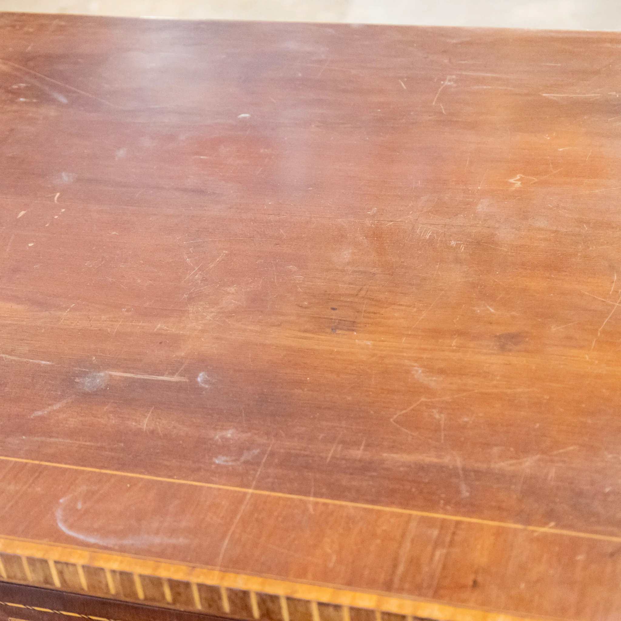 Louis XVI Wood Demilune Sideboard – Contrast Imbedded Wood Detailing - Image 10