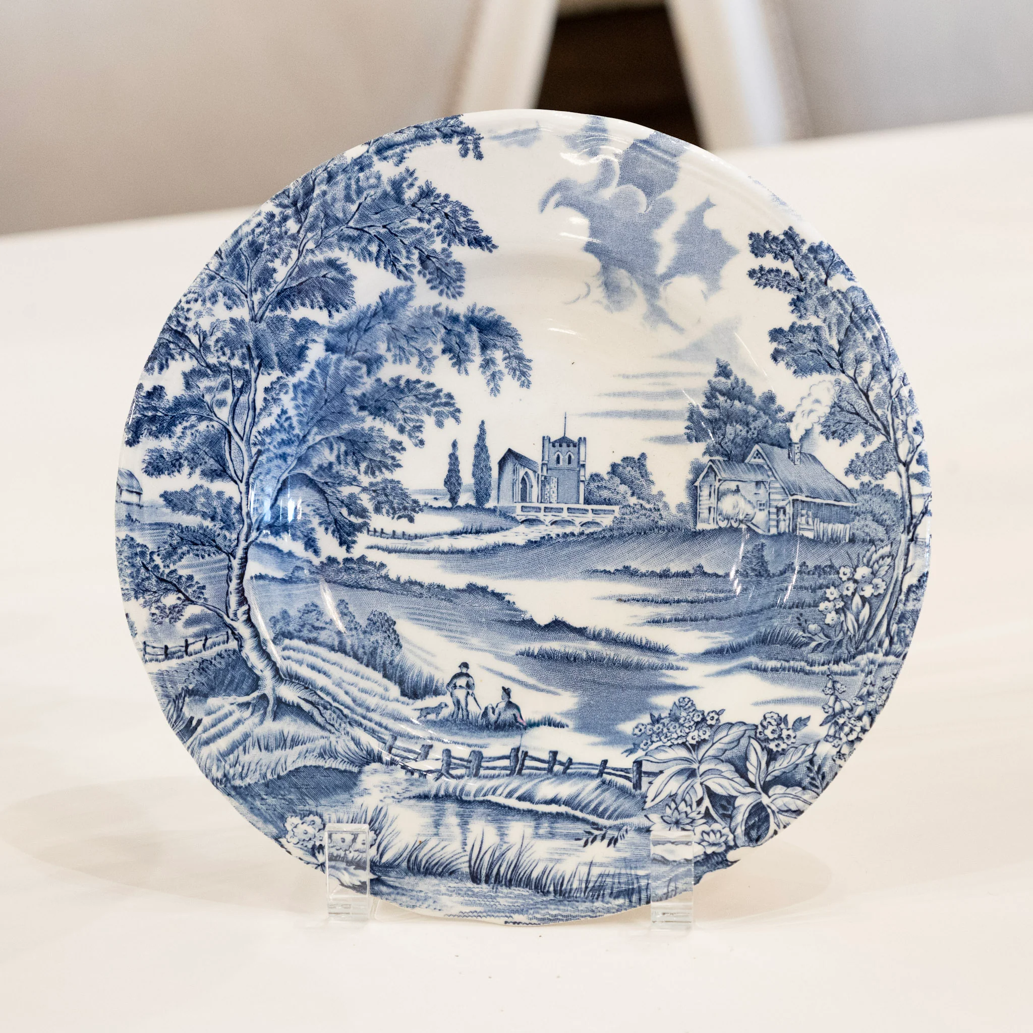 Luneville Hand-Painted Blue Porcelain Dinner Service – 41-Piece French “English Style” Countryside Set (c. 1930s–1950s) - Image 5