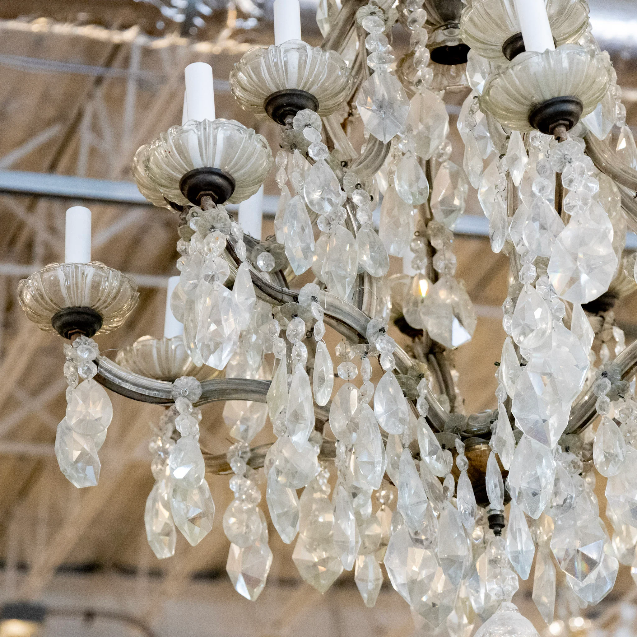 French Maria Theresa Chandelier – Crystal Drops & Glass Crown - Image 3