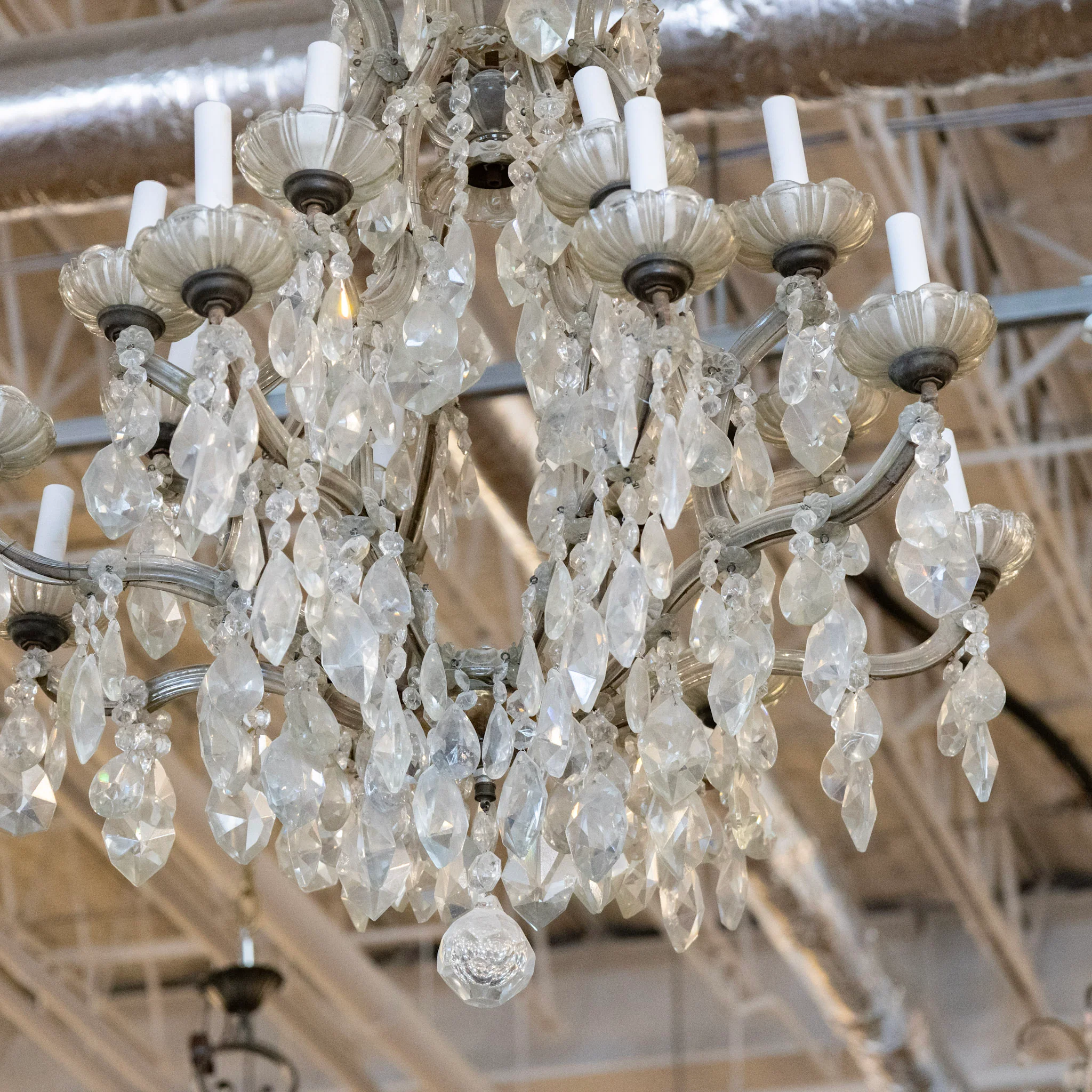 French Maria Theresa Chandelier – Crystal Drops & Glass Crown - Image 4